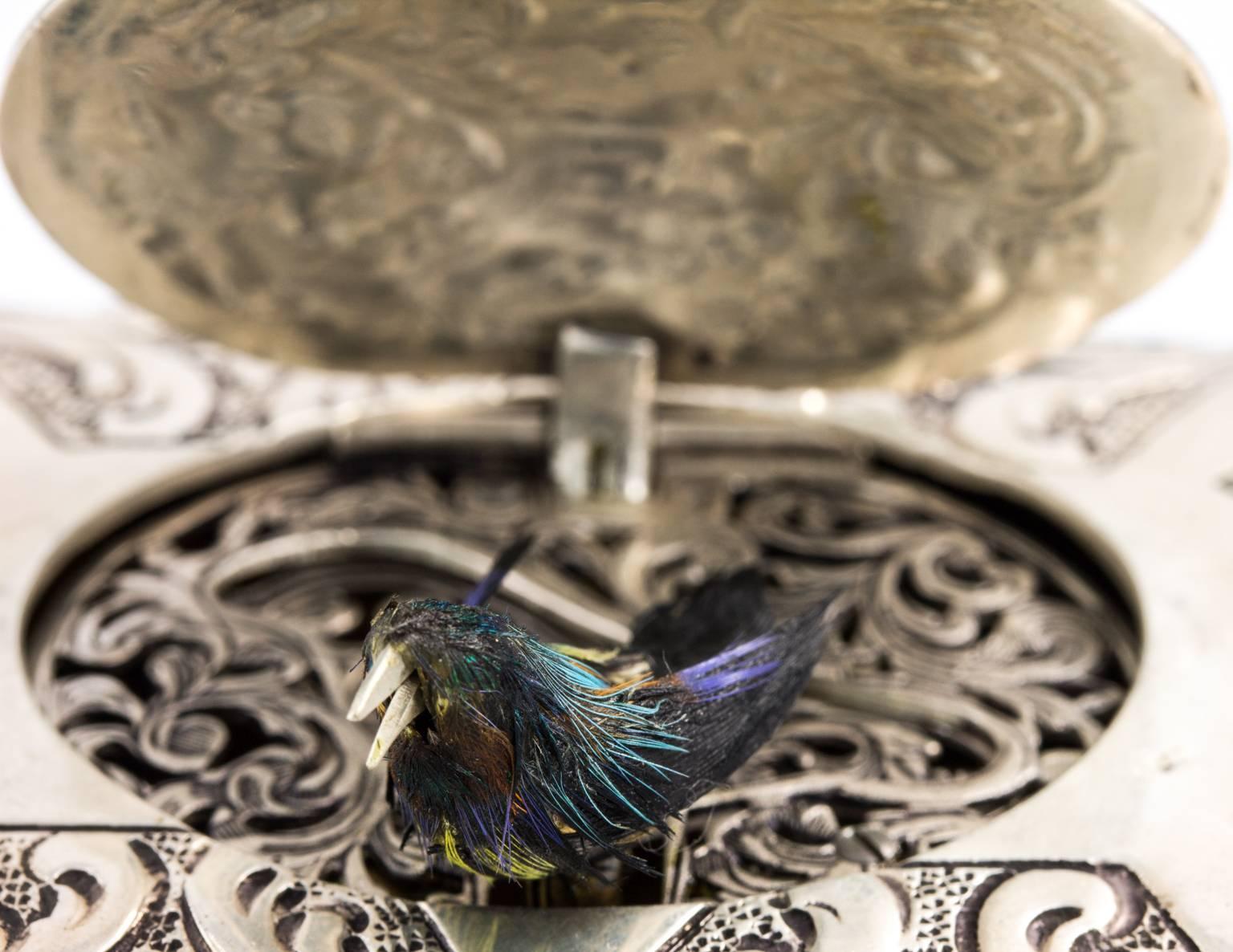 Silver Singing Bird Music Box