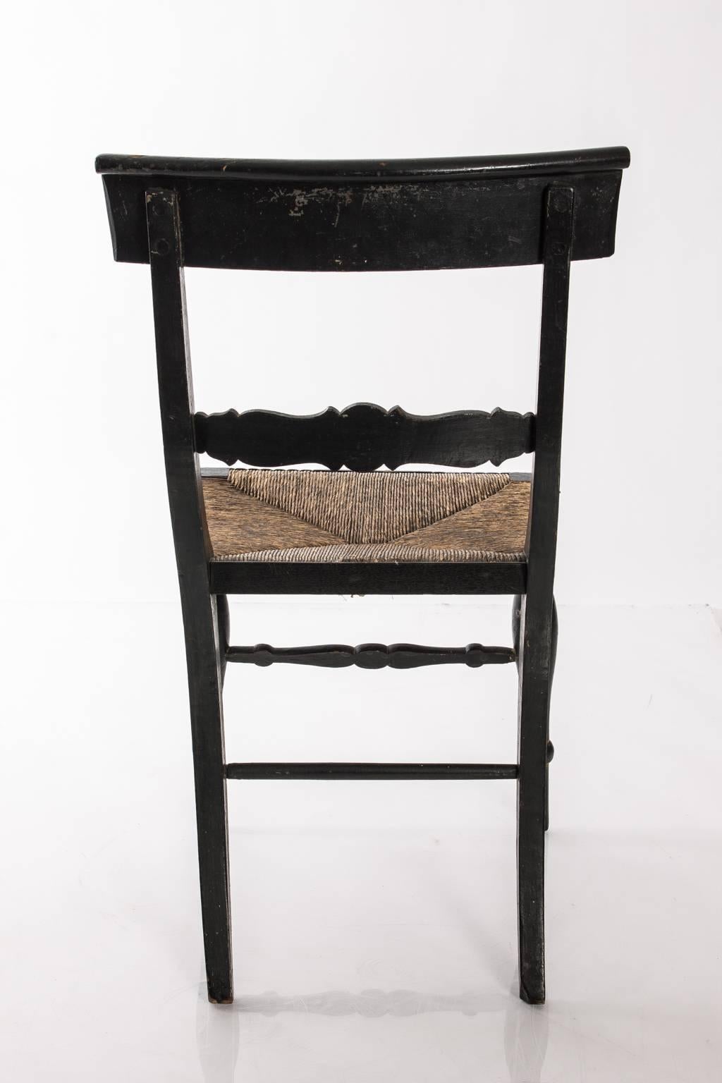 19th Century Rush Seat Regency Side Chair