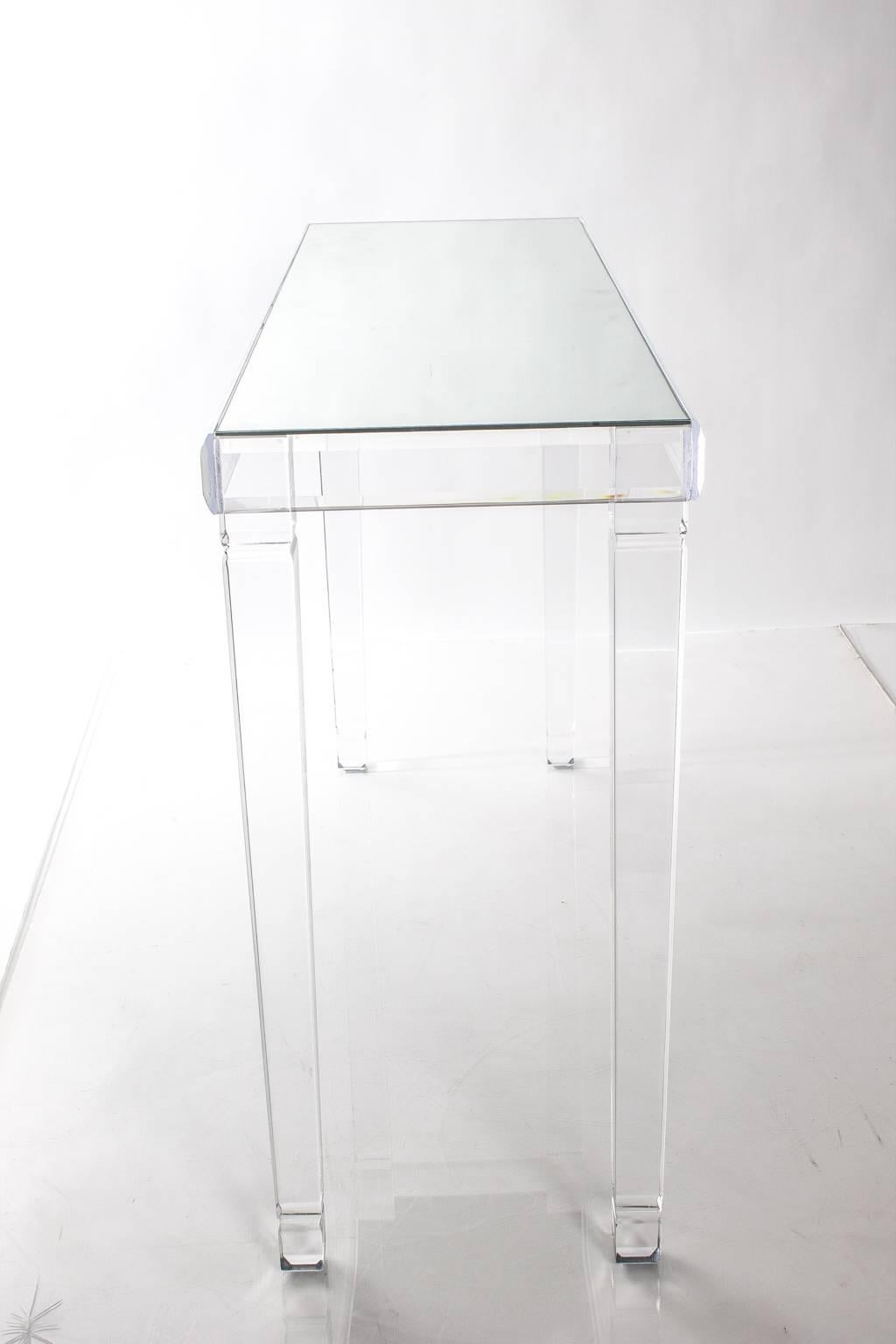 20th Century Lucite Table with Mirrored Top For Sale