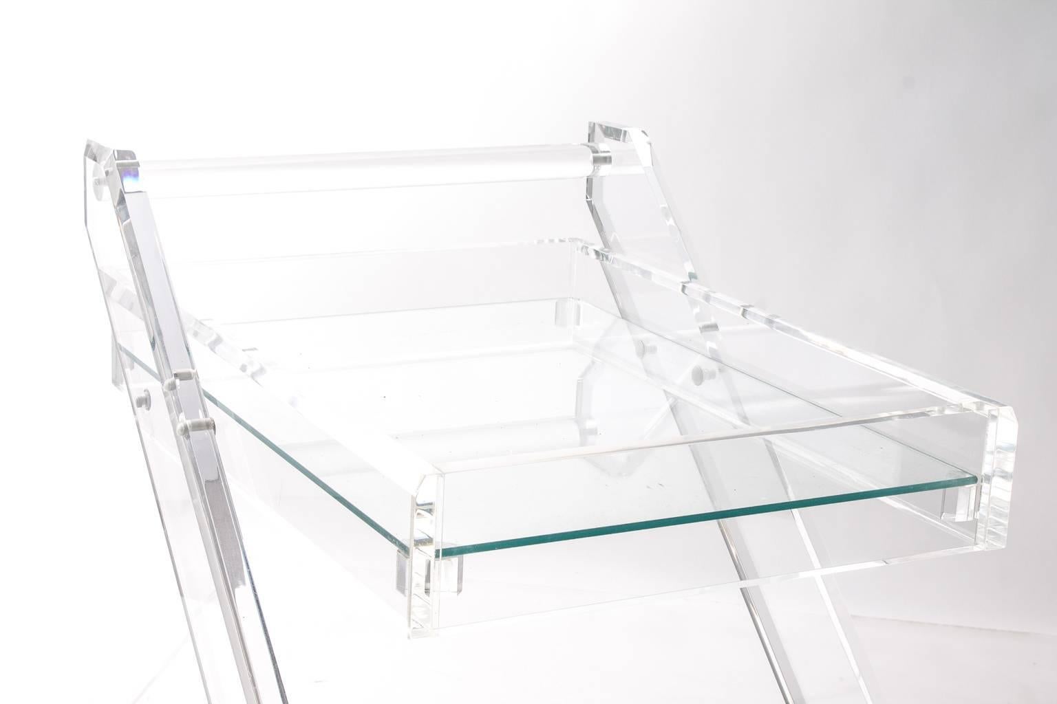 Two-Tier Lucite Bar Cart For Sale 4