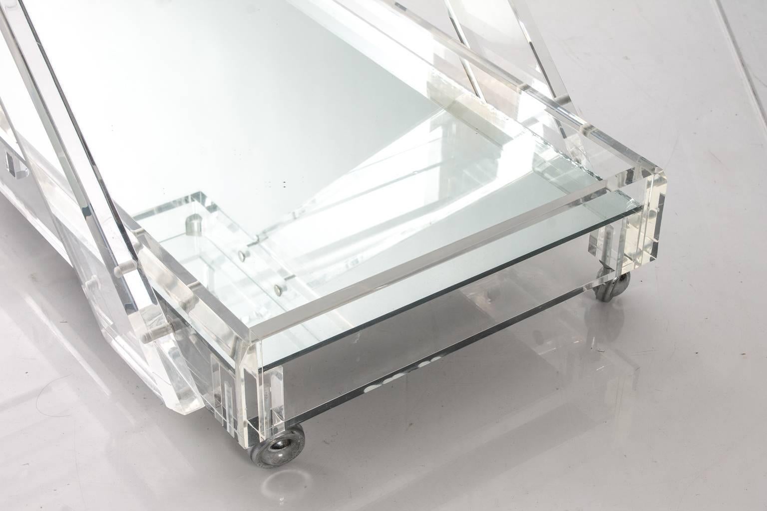 Two-Tier Lucite Bar Cart For Sale 3