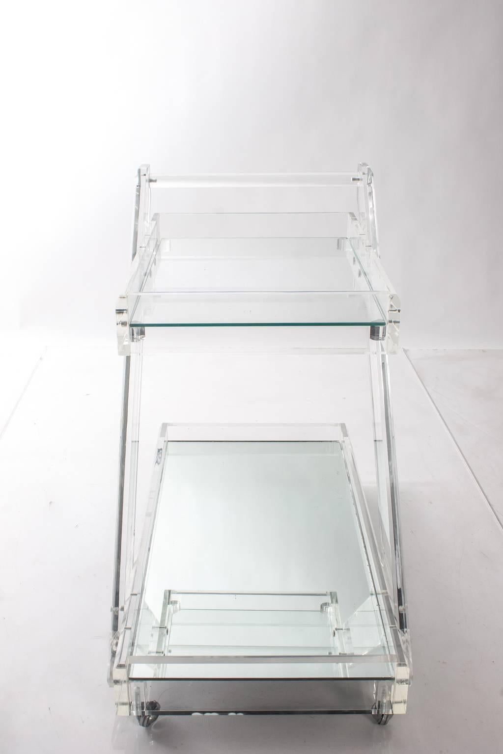 Two-Tier Lucite Bar Cart For Sale 2