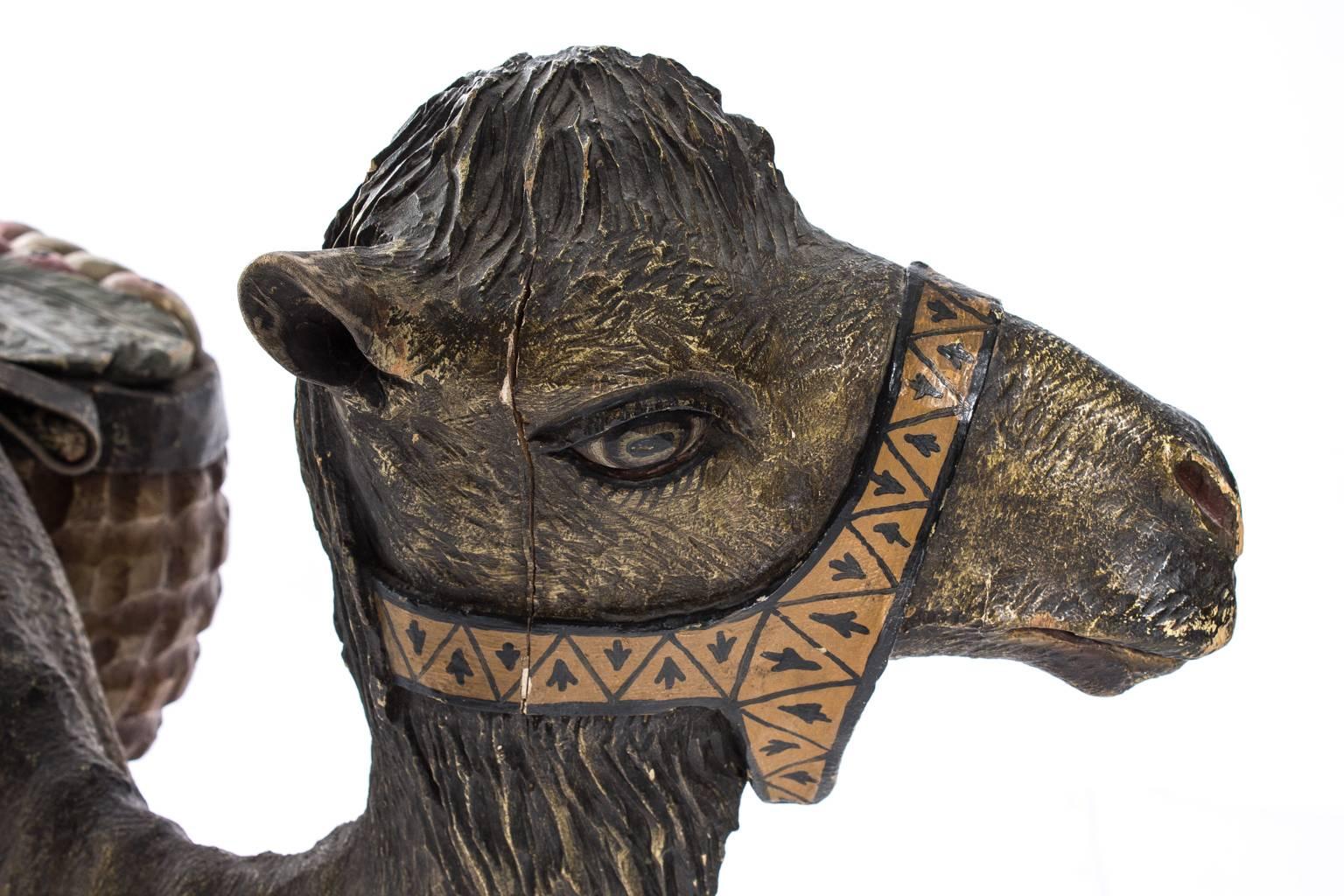 20th Century Wooden Camel Statue