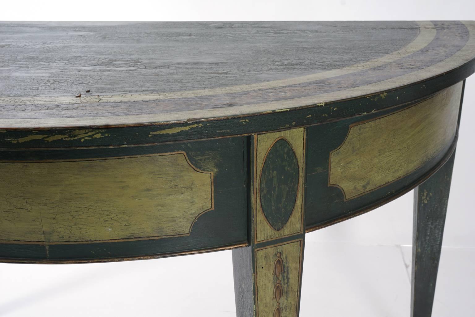 Green Adam's Style Demilune Table 3