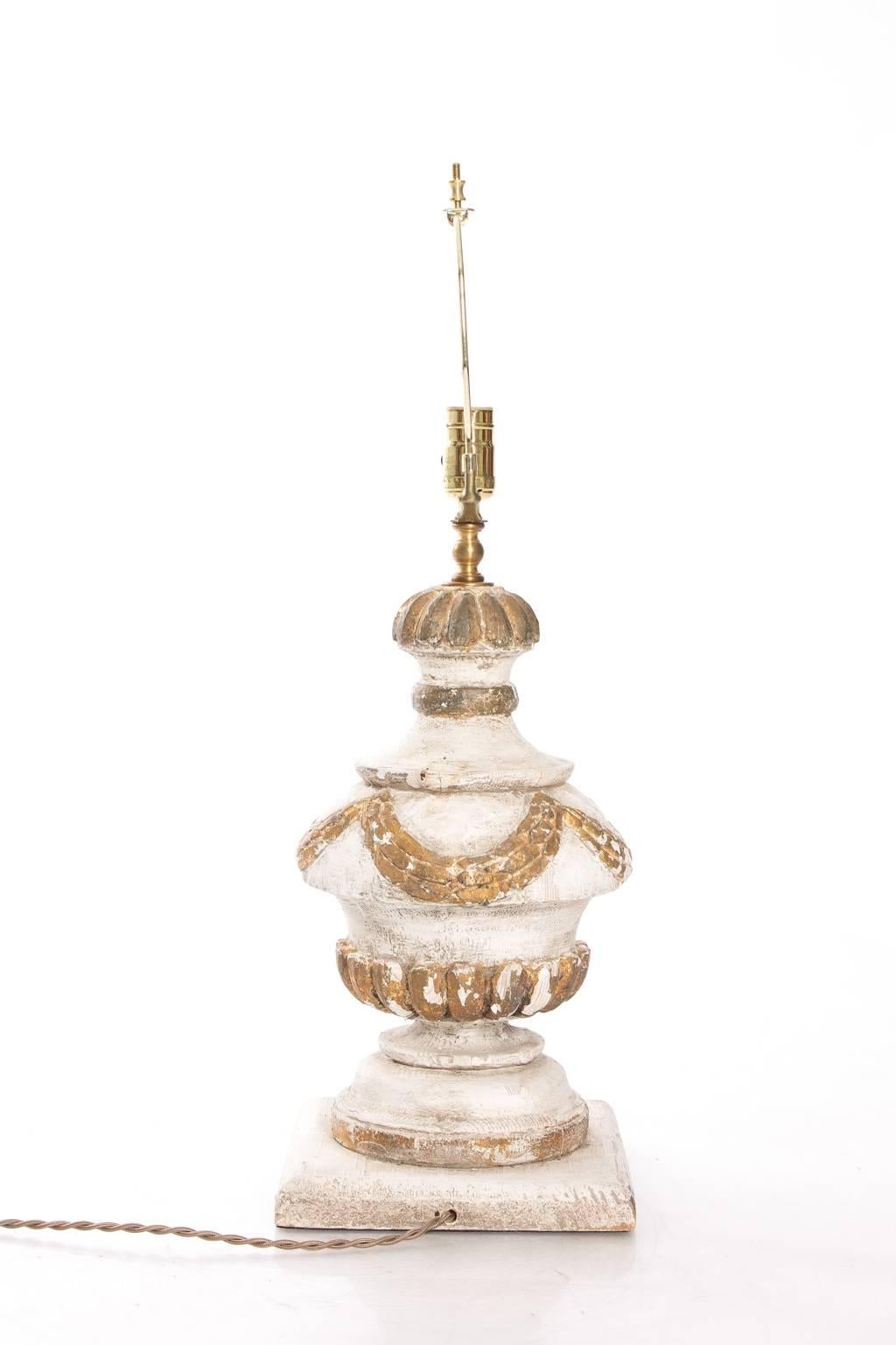 Carved Gesso and Gilt Lamp 3