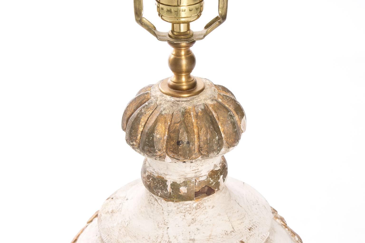 Carved Gesso and Gilt Lamp 1