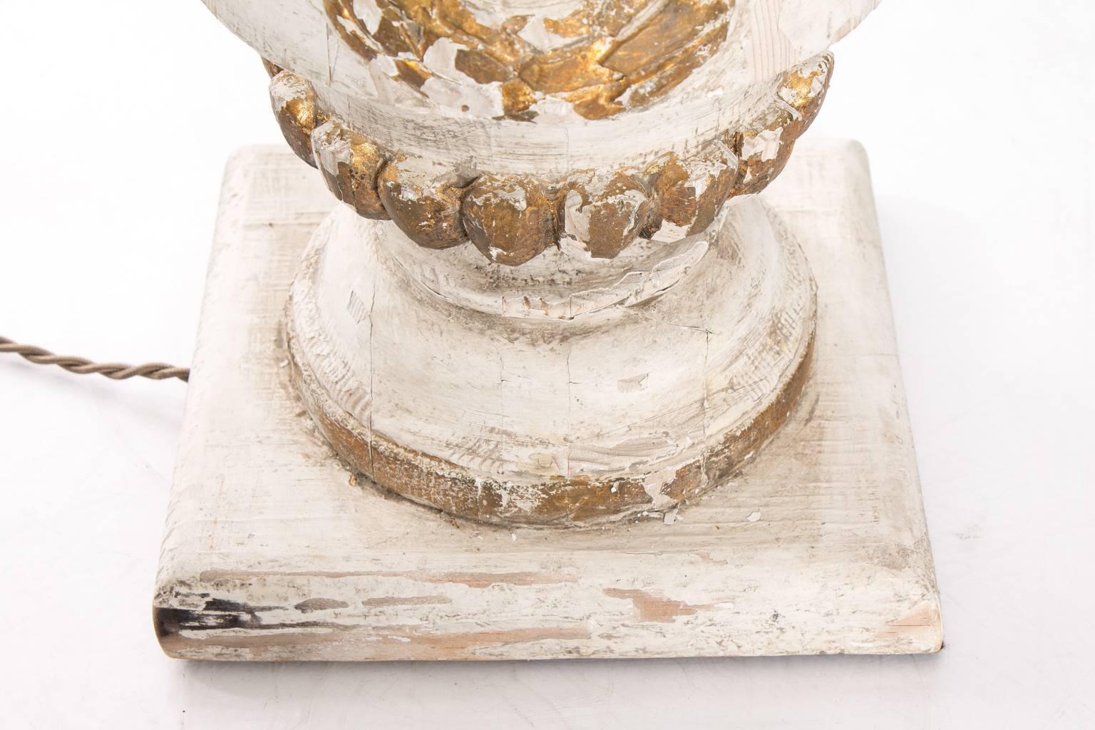 Carved Gesso and Gilt Lamp 5