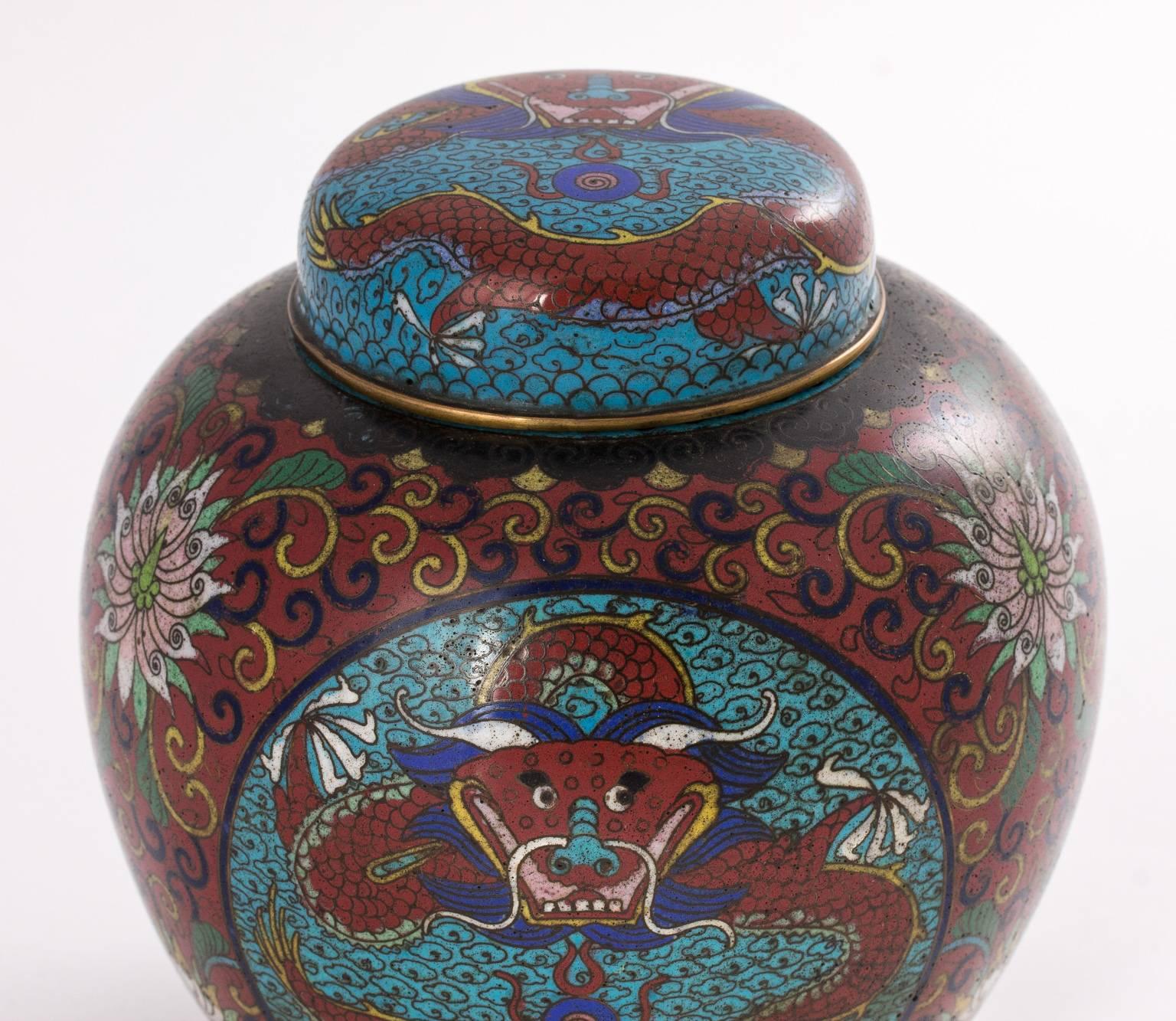 Cloisonné Dragon Jars In Good Condition In Stamford, CT