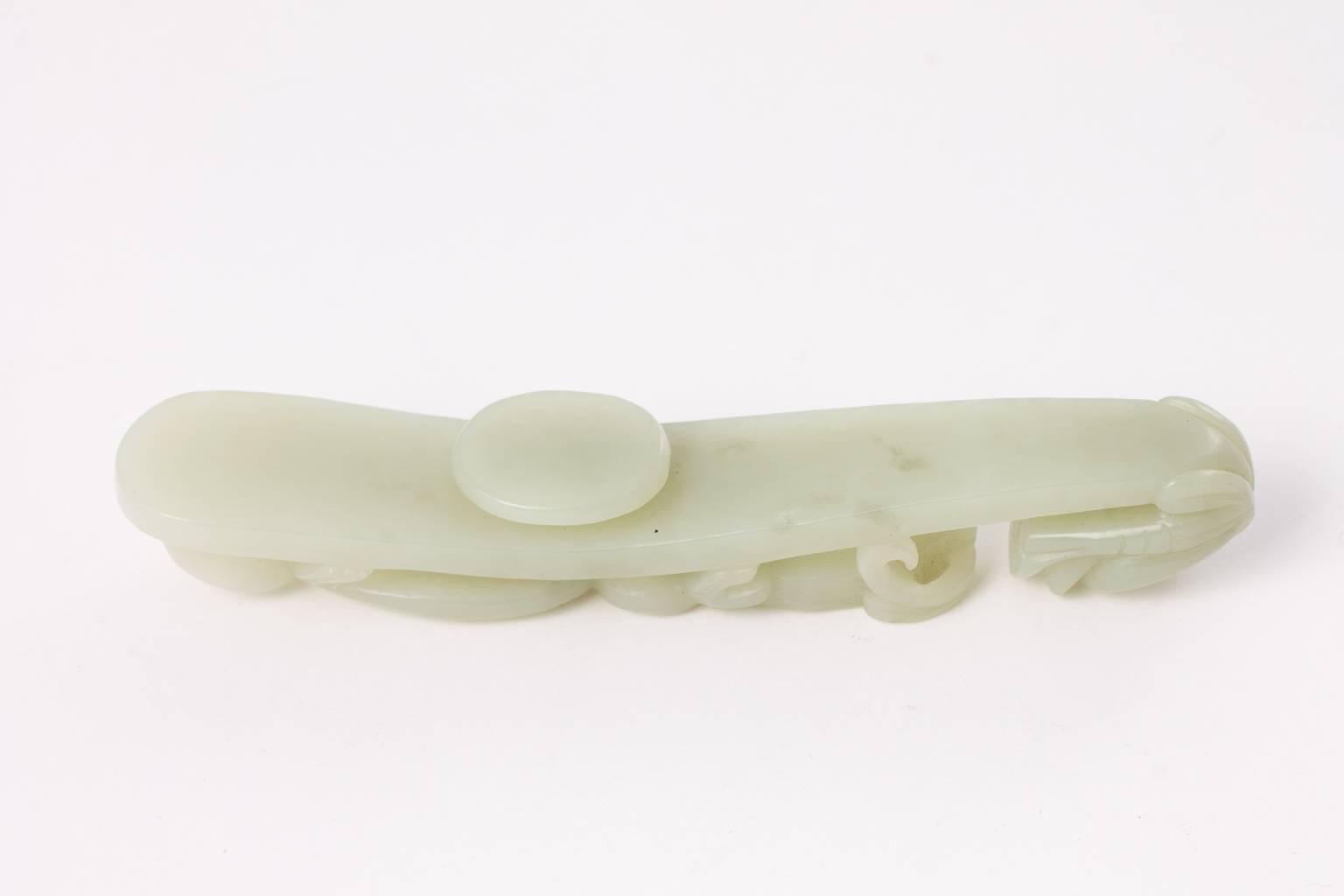 Carved Jade Buckle In Good Condition For Sale In Stamford, CT