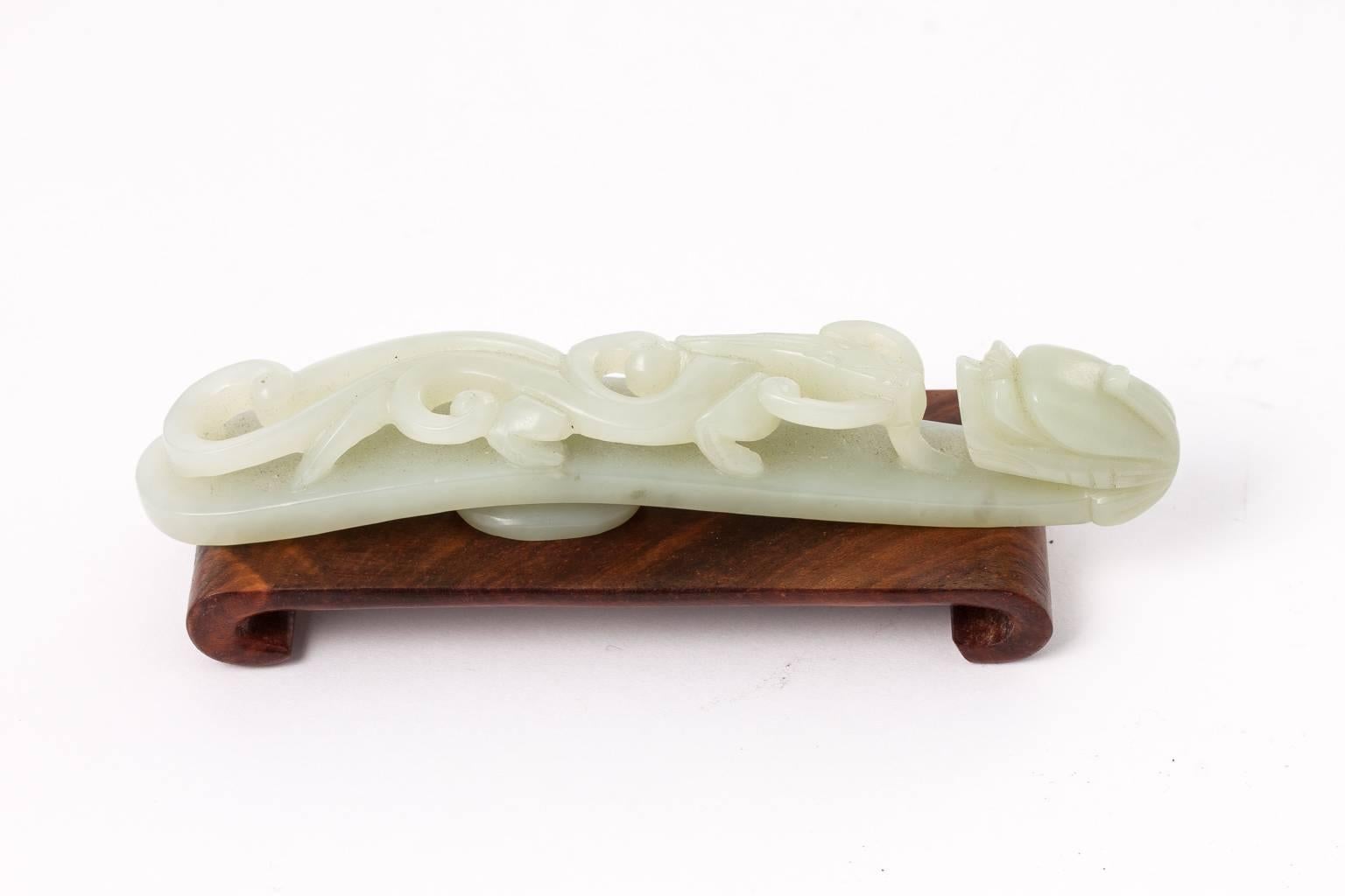 20th Century Carved Jade Buckle For Sale