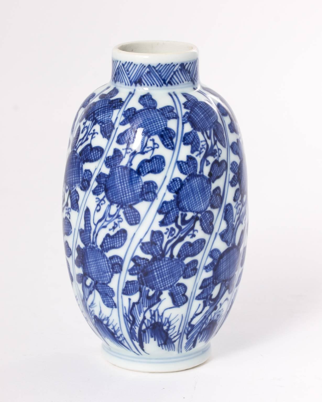 Glazed Kangxi Style Chinese Export Vase For Sale