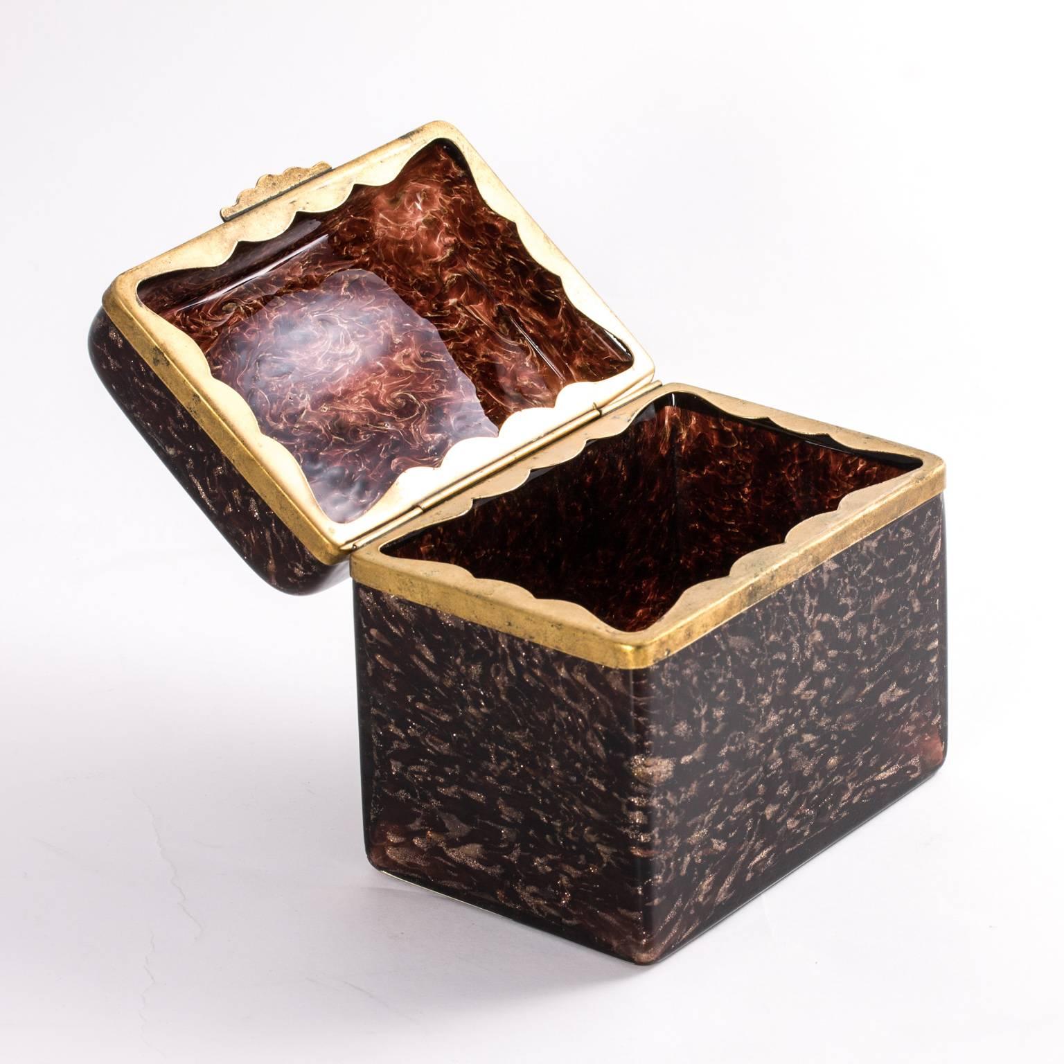 Italian Murano Glass Hinged Box