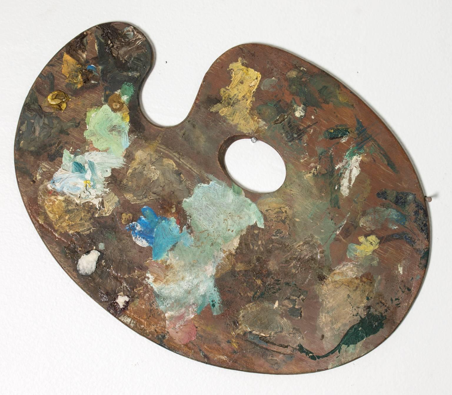 Folk Art Collection of Nine Artist Palettes