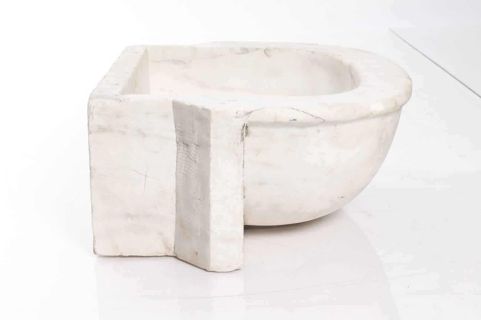 Carved Marble Wall Sink In Good Condition In Stamford, CT