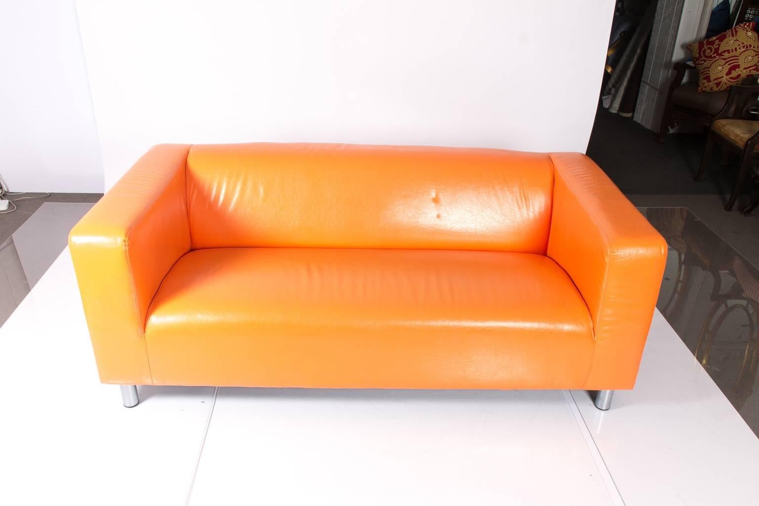 vintage orange couch