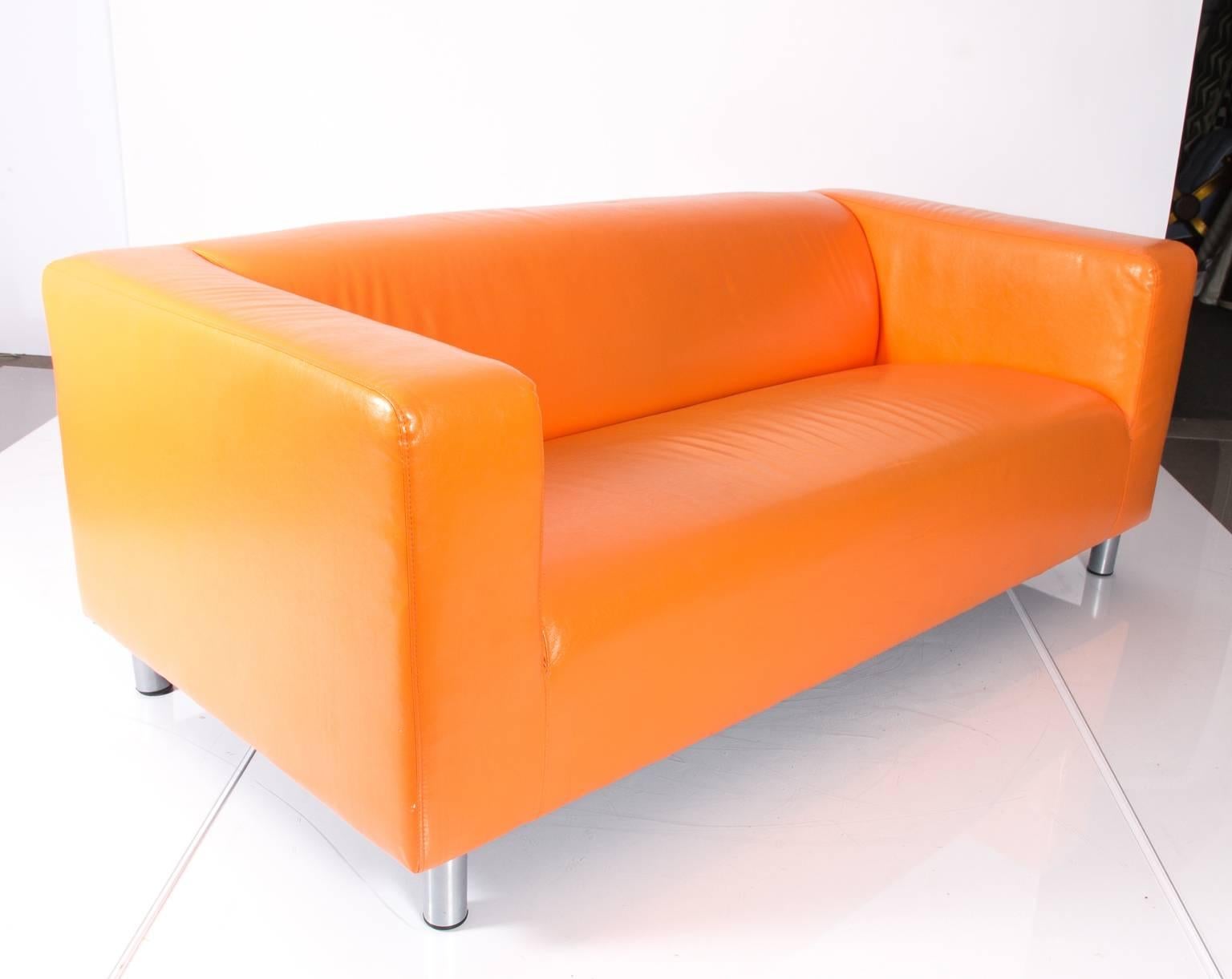 orange retro sofa