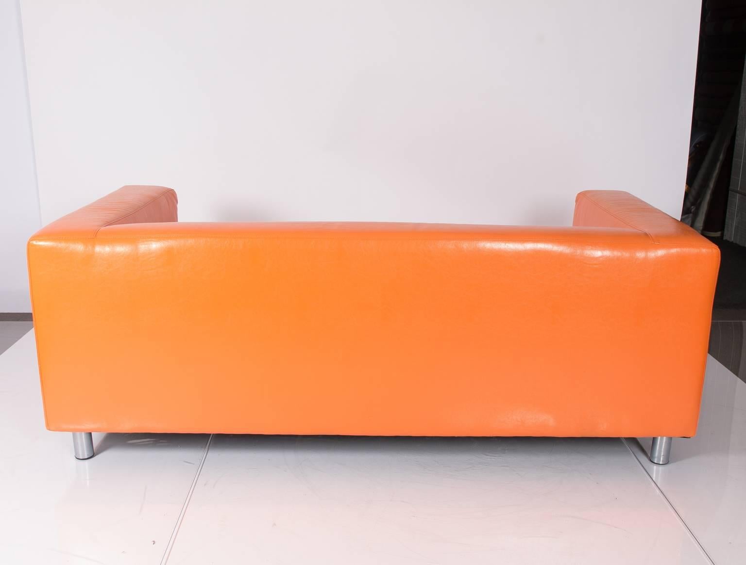 Vintage Orange Sofa In Good Condition In Stamford, CT