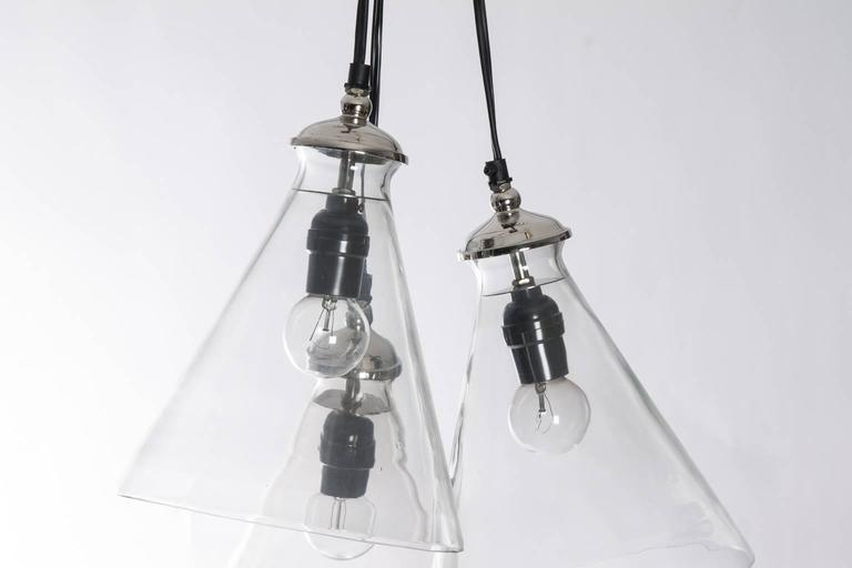 Blown Glass Pendant Light In Good Condition For Sale In Stamford, CT