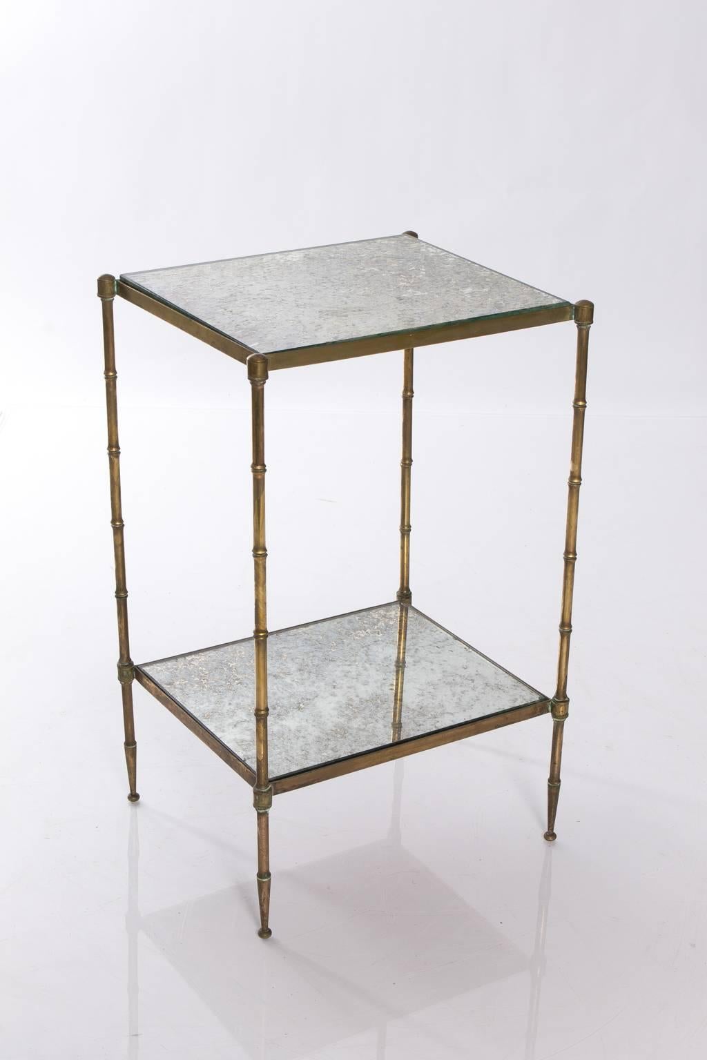 Petite Mirrored Side Table For Sale 2