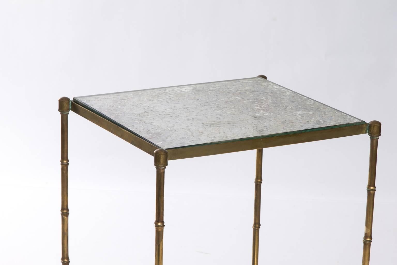 Petite Mirrored Side Table For Sale 3