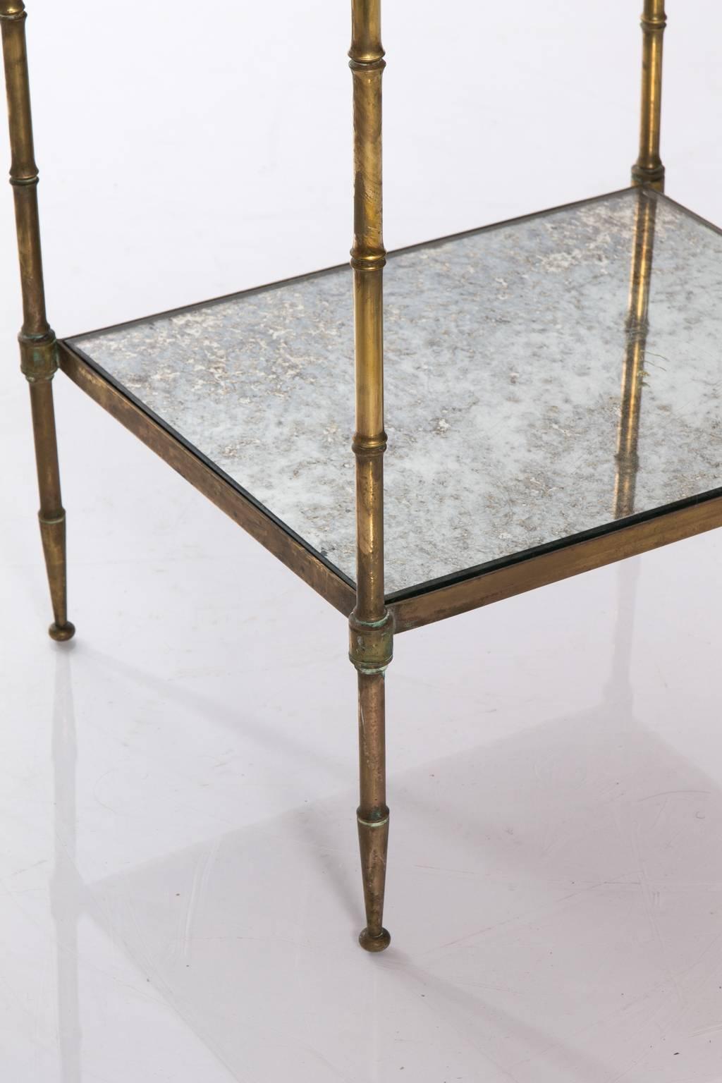 Petite Mirrored Side Table For Sale 4