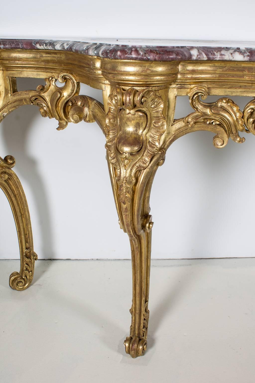 French Marble Top Console For Sale 1