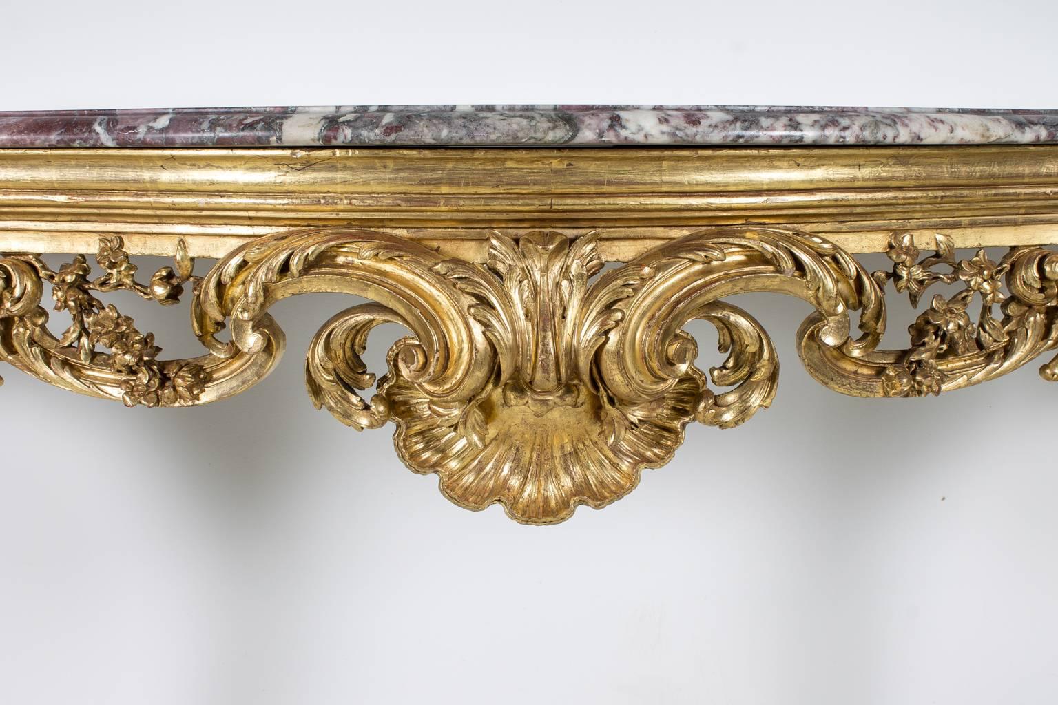 French Marble Top Console For Sale 3