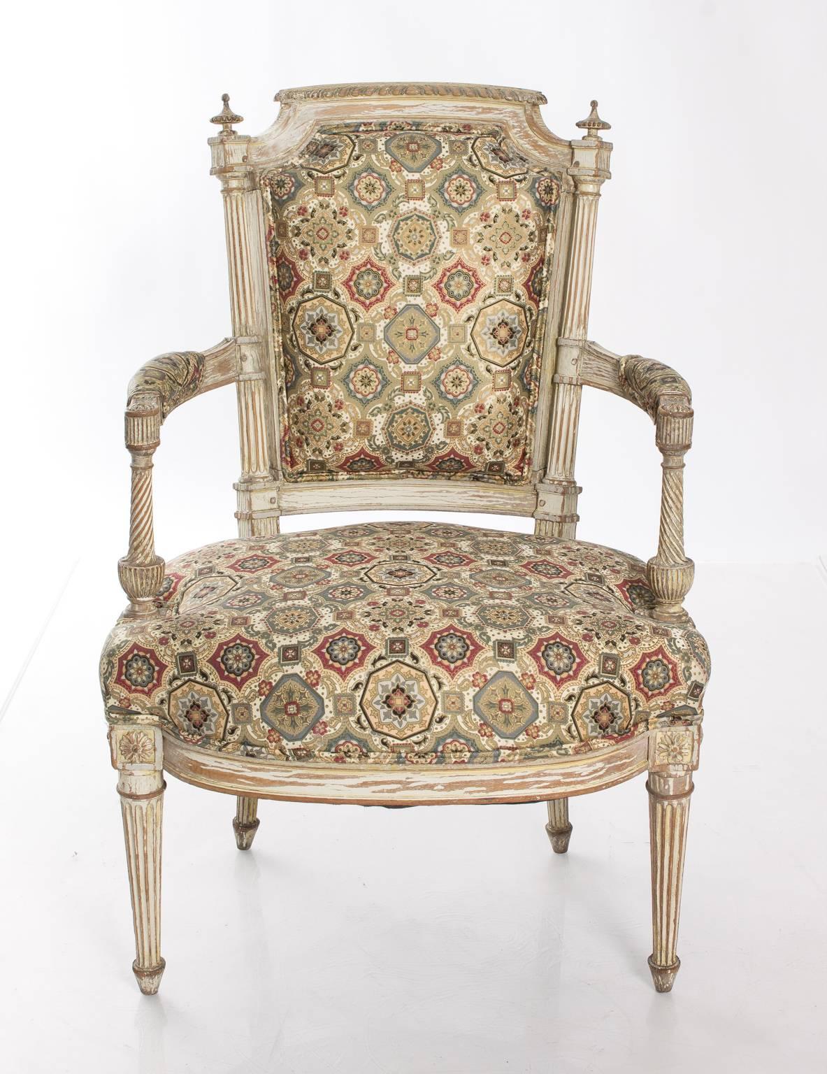 Pair of French Directoire Style Fauteuils, circa 1930s In Good Condition In Stamford, CT