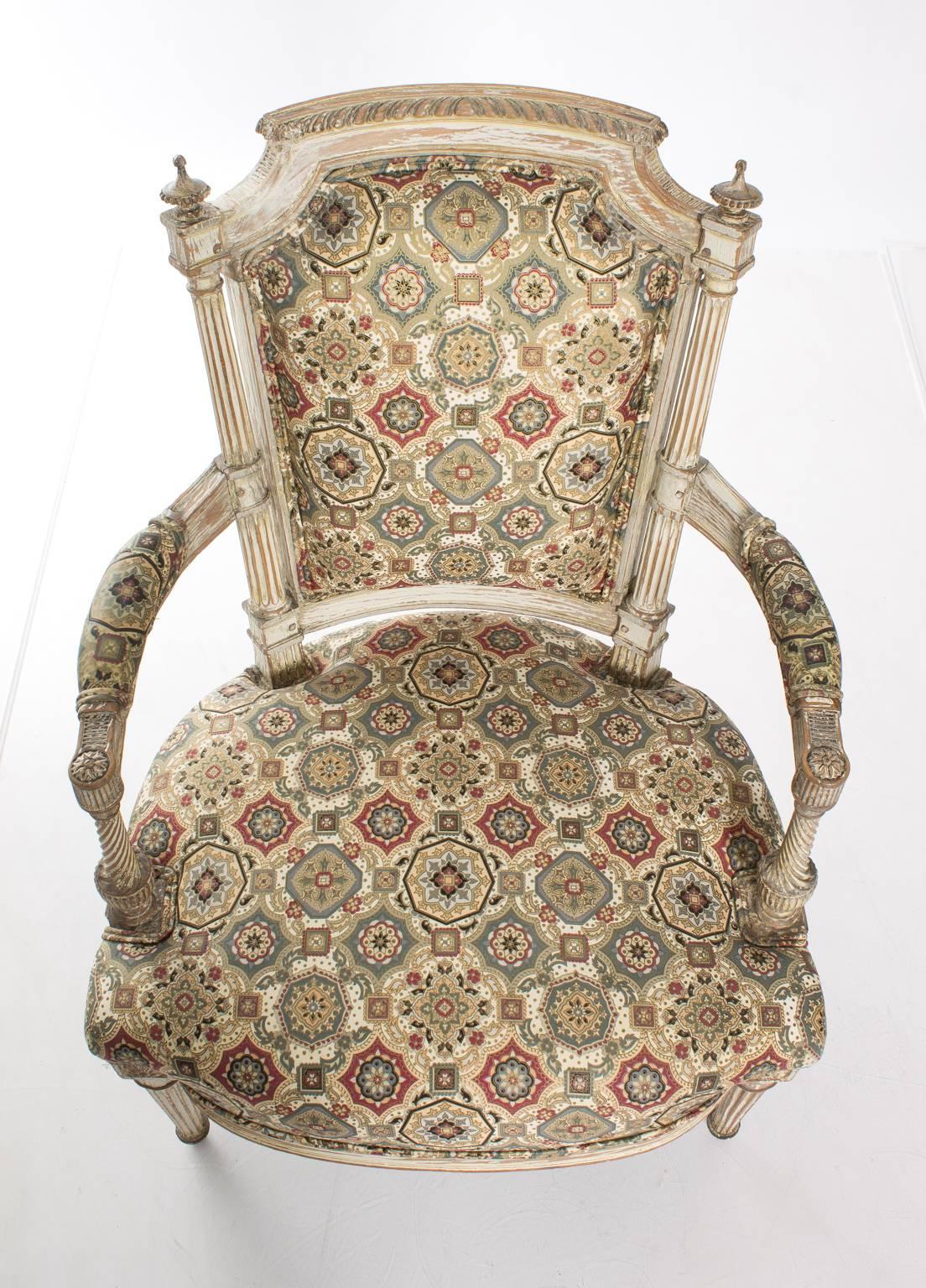 Pair of French Directoire Style Fauteuils, circa 1930s 4