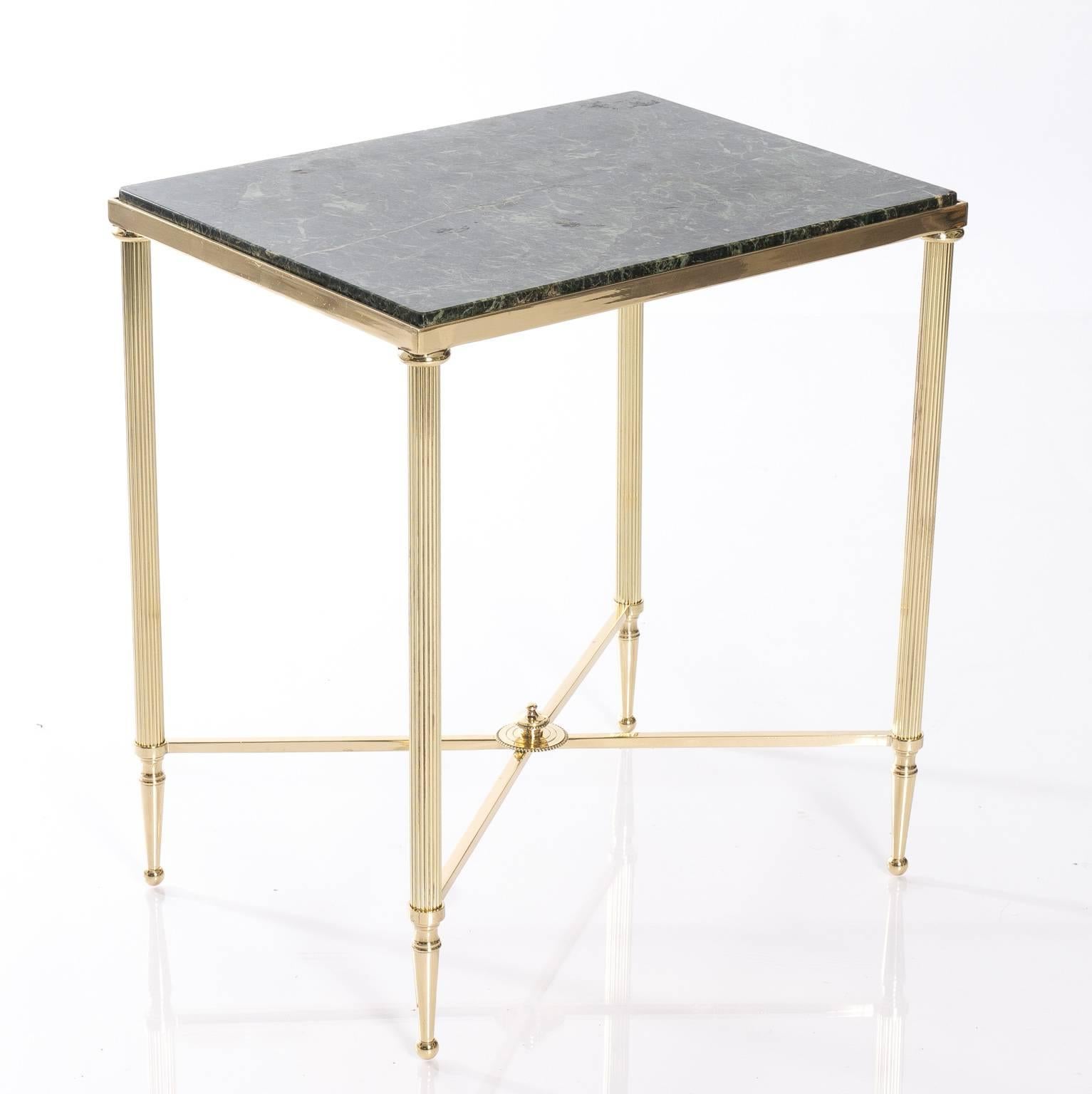 Bronze Marble-Top French Side Tables
