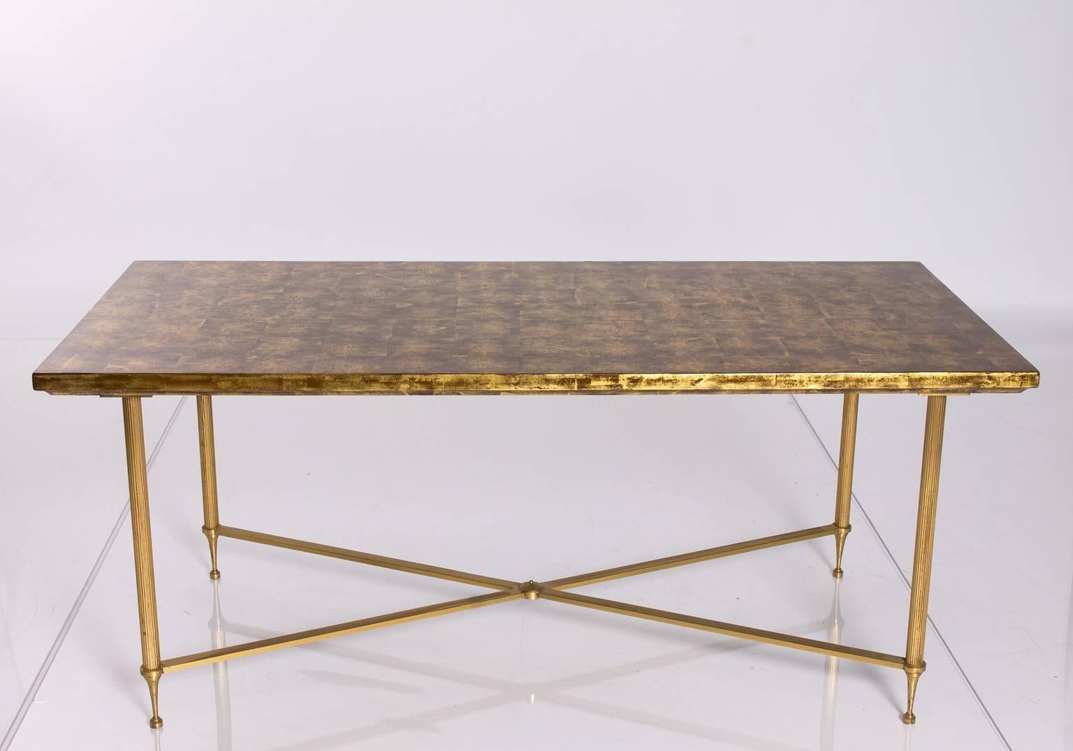 Verre Églomisé Coffee Table in the Style of Guy Lefevre In Excellent Condition In Stamford, CT