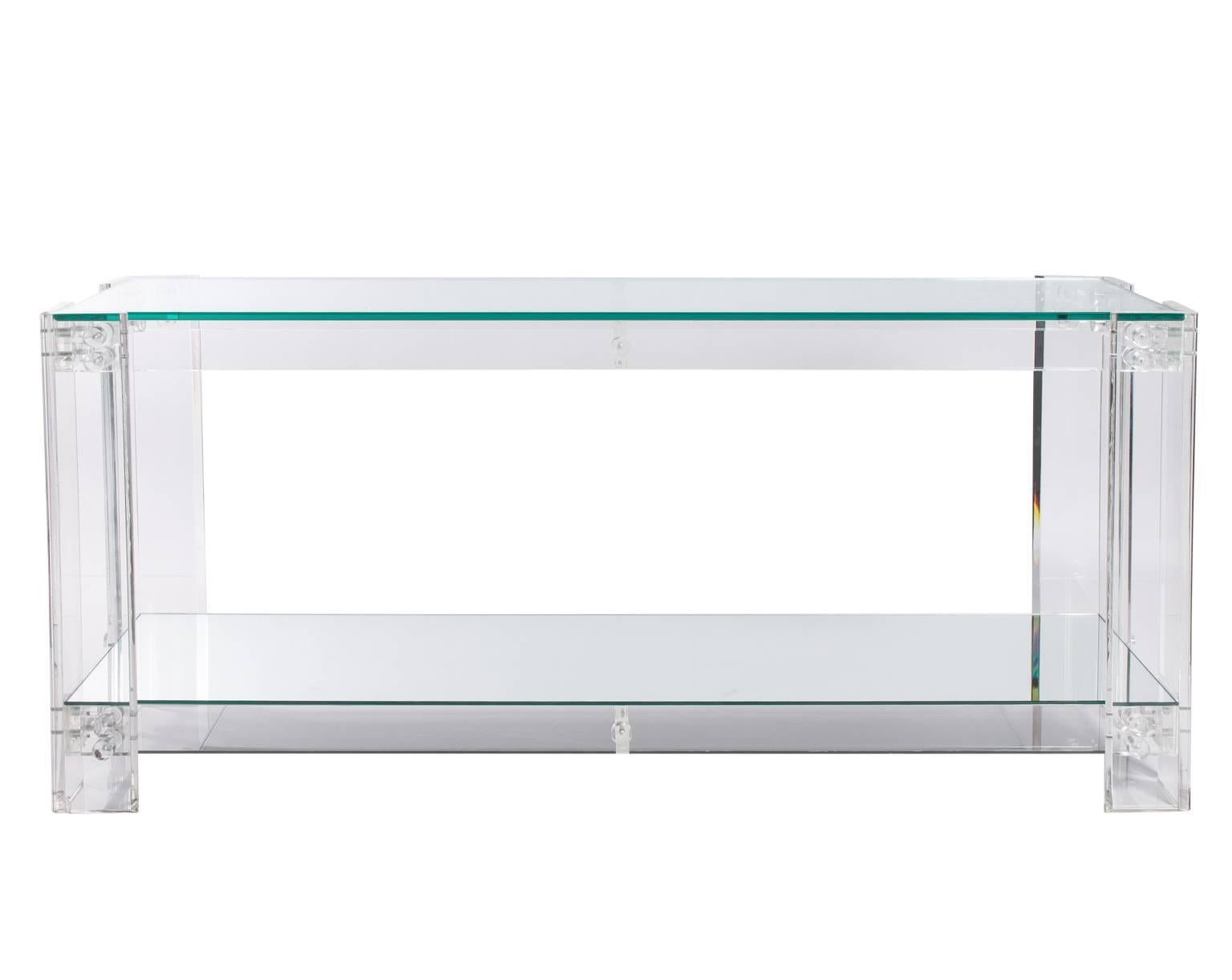 Mid-Century Modern Lucite Console Table