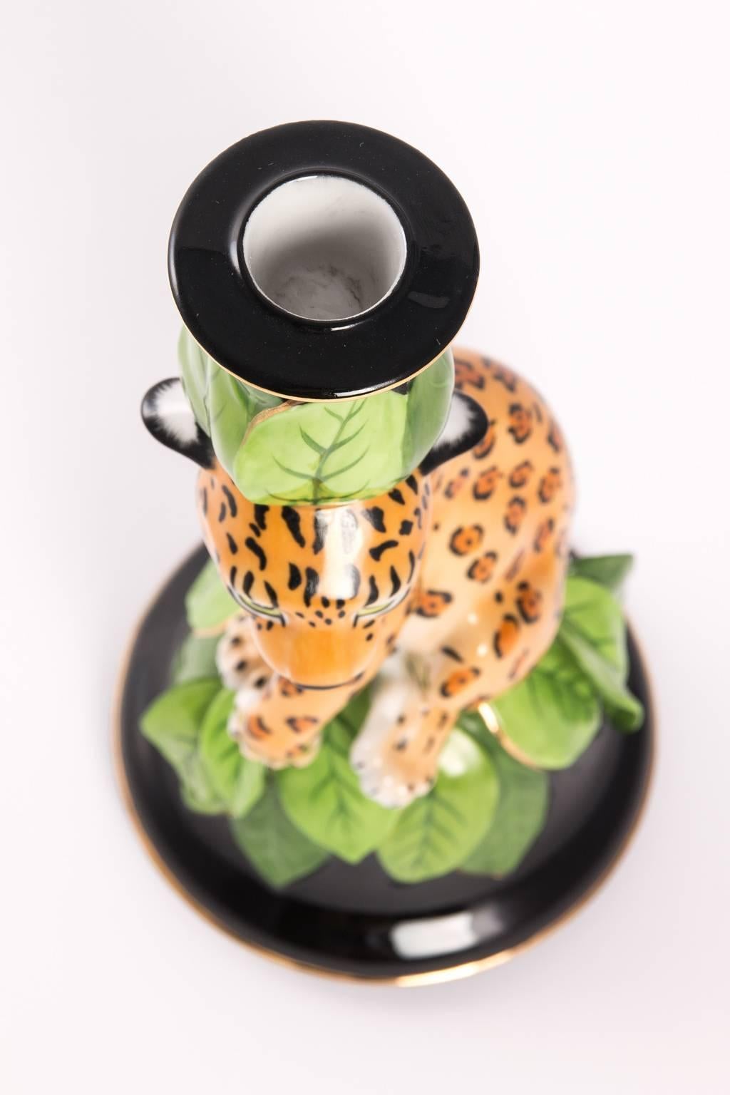 Ceramic Lynn Chase Jungle Collection Candlesticks