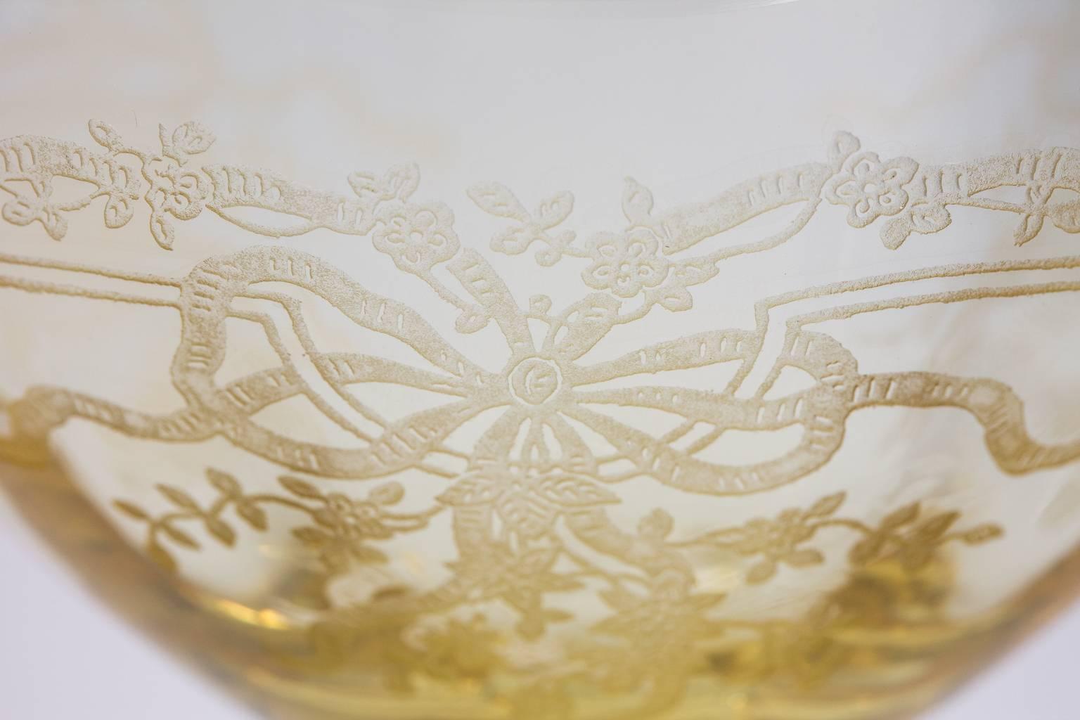 1930's Fostoria June Pattern Topaz Glass Set 1