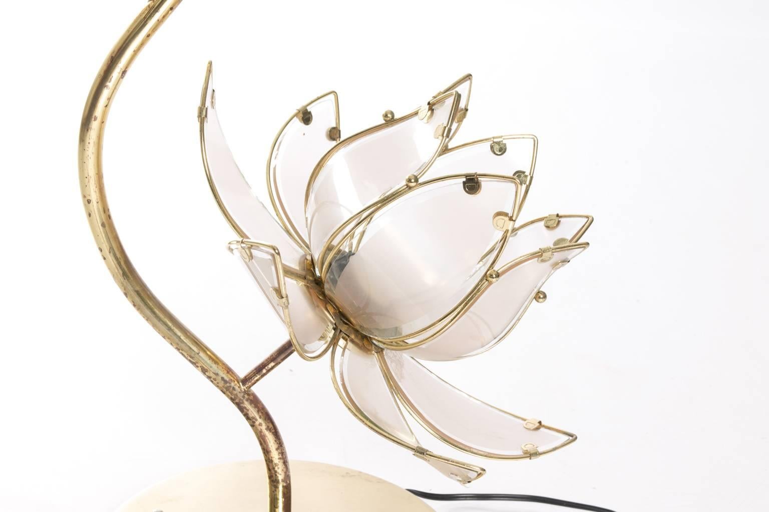 Brass Flower Table Lamp