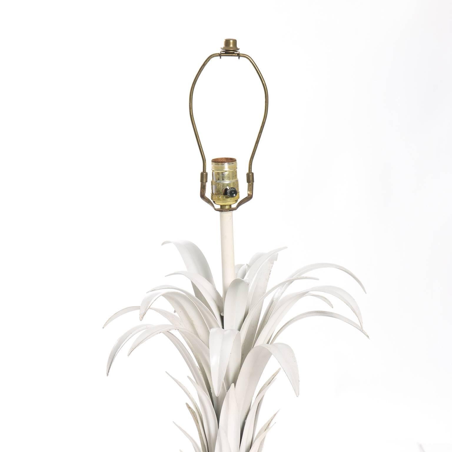 20th Century Palm Leaf Tole Lamp For Sale