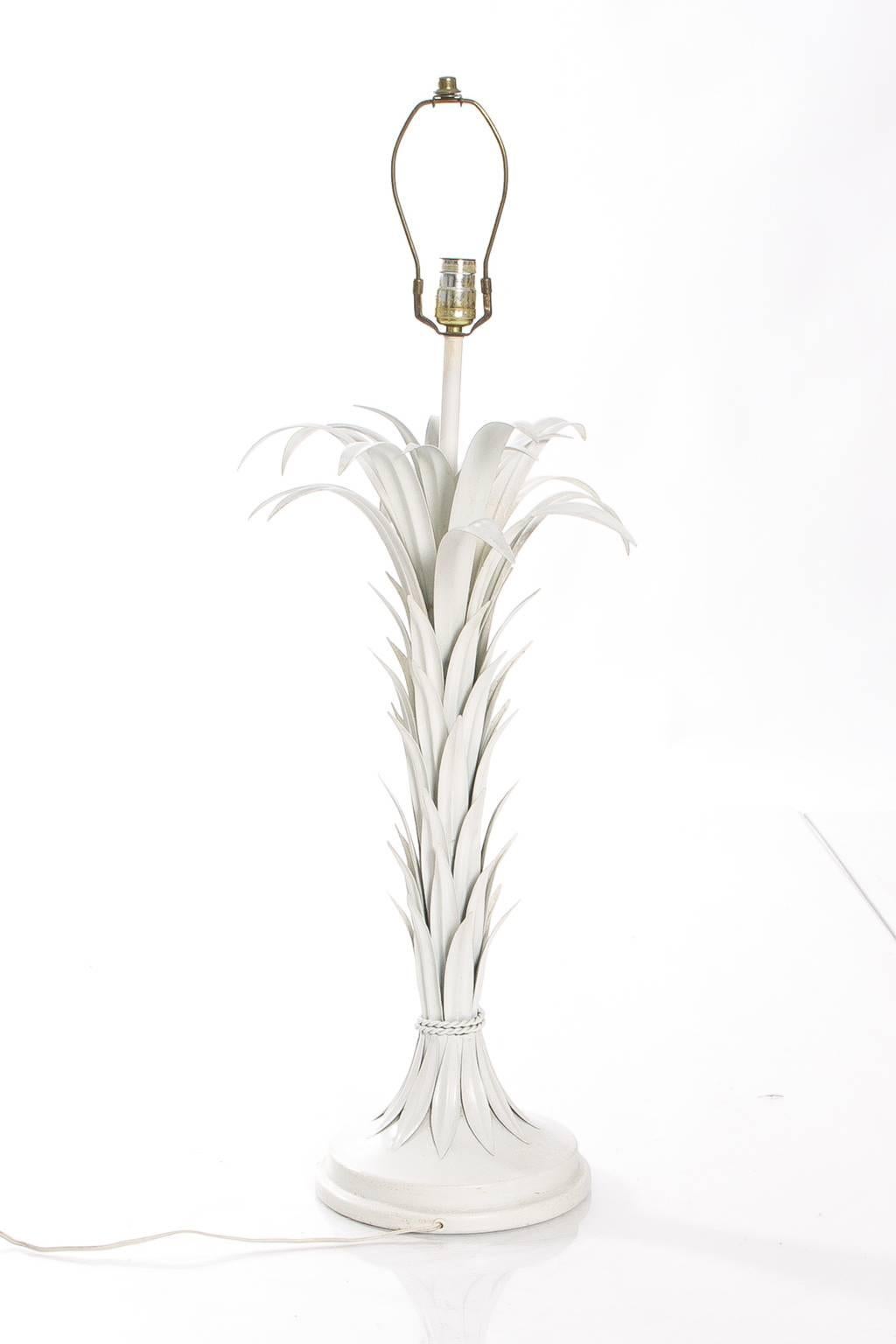 Palm Leaf Tole Lamp For Sale 3