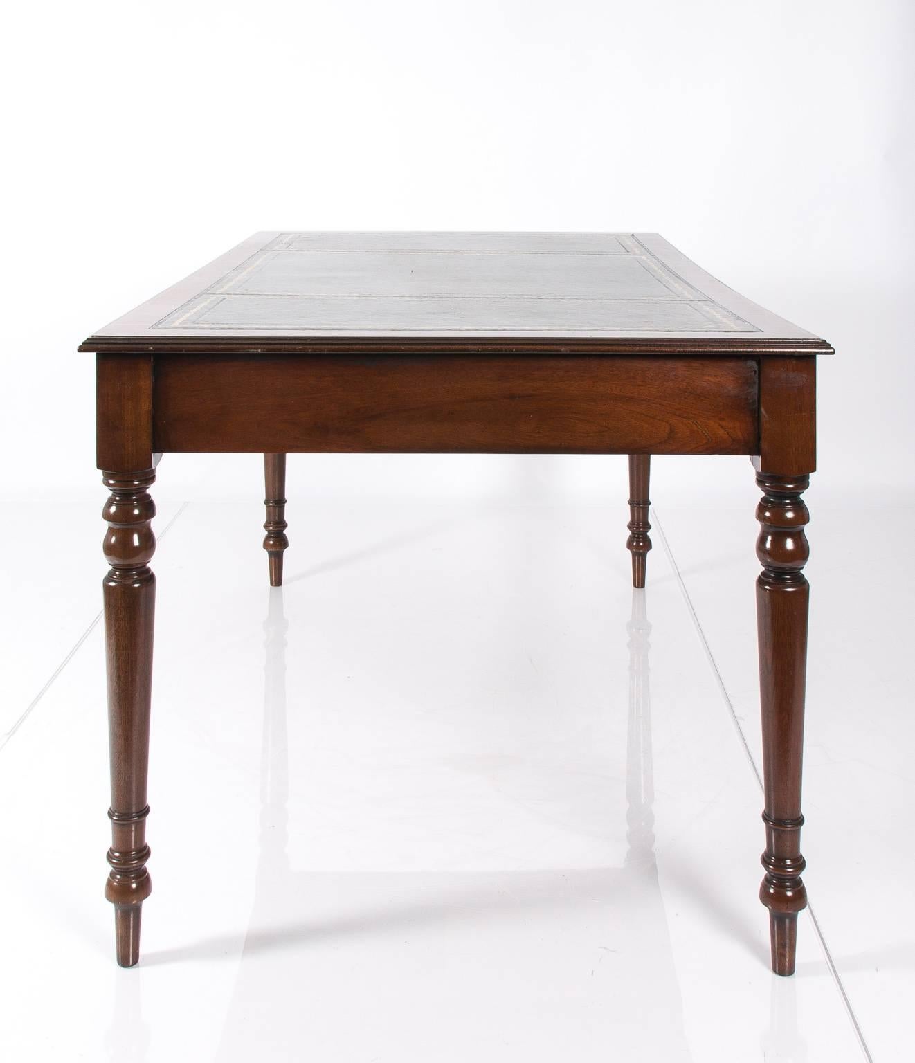 19th Century English Mahogany Leather Top Writing Desk 3