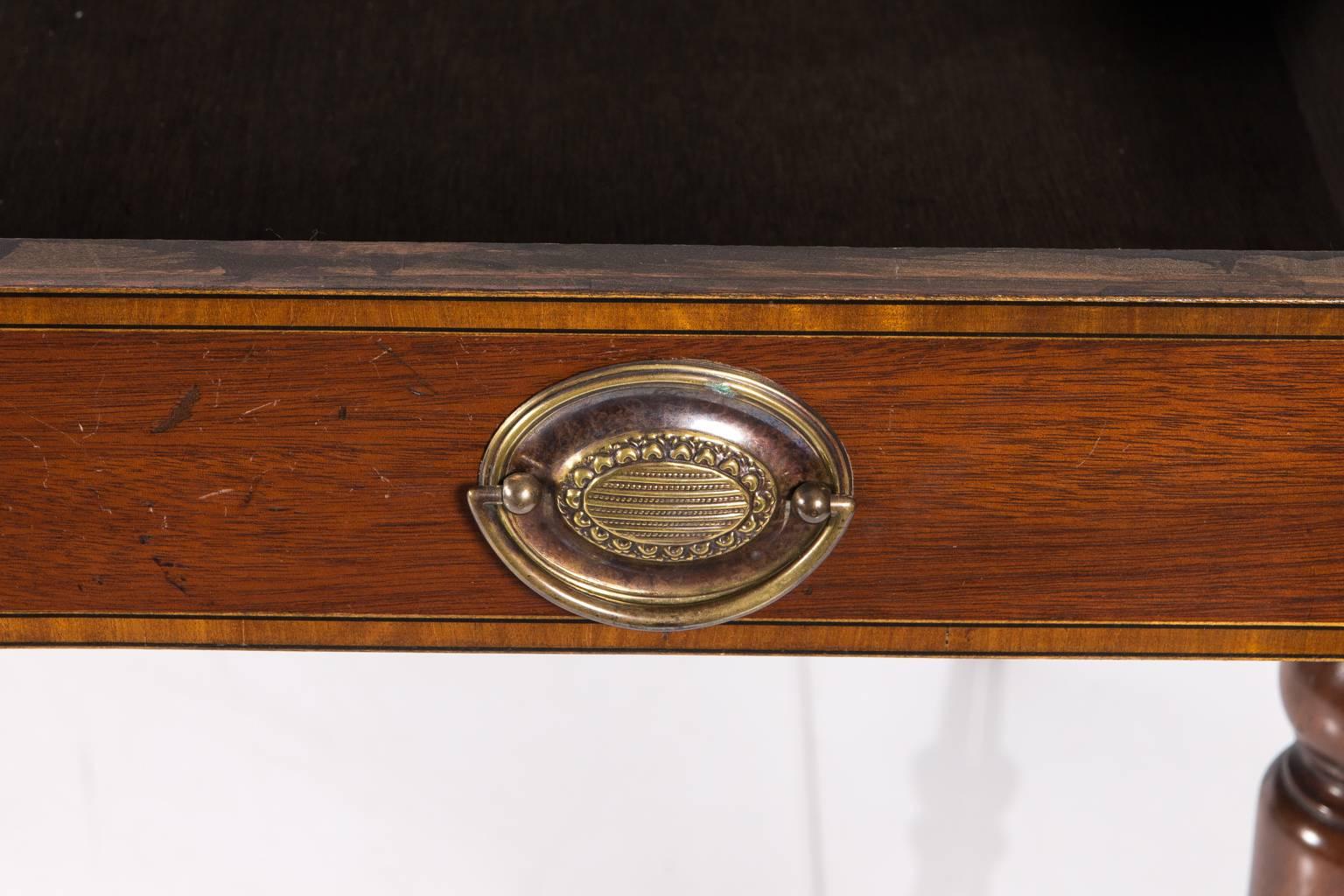 19th Century English Mahogany Leather Top Writing Desk 6