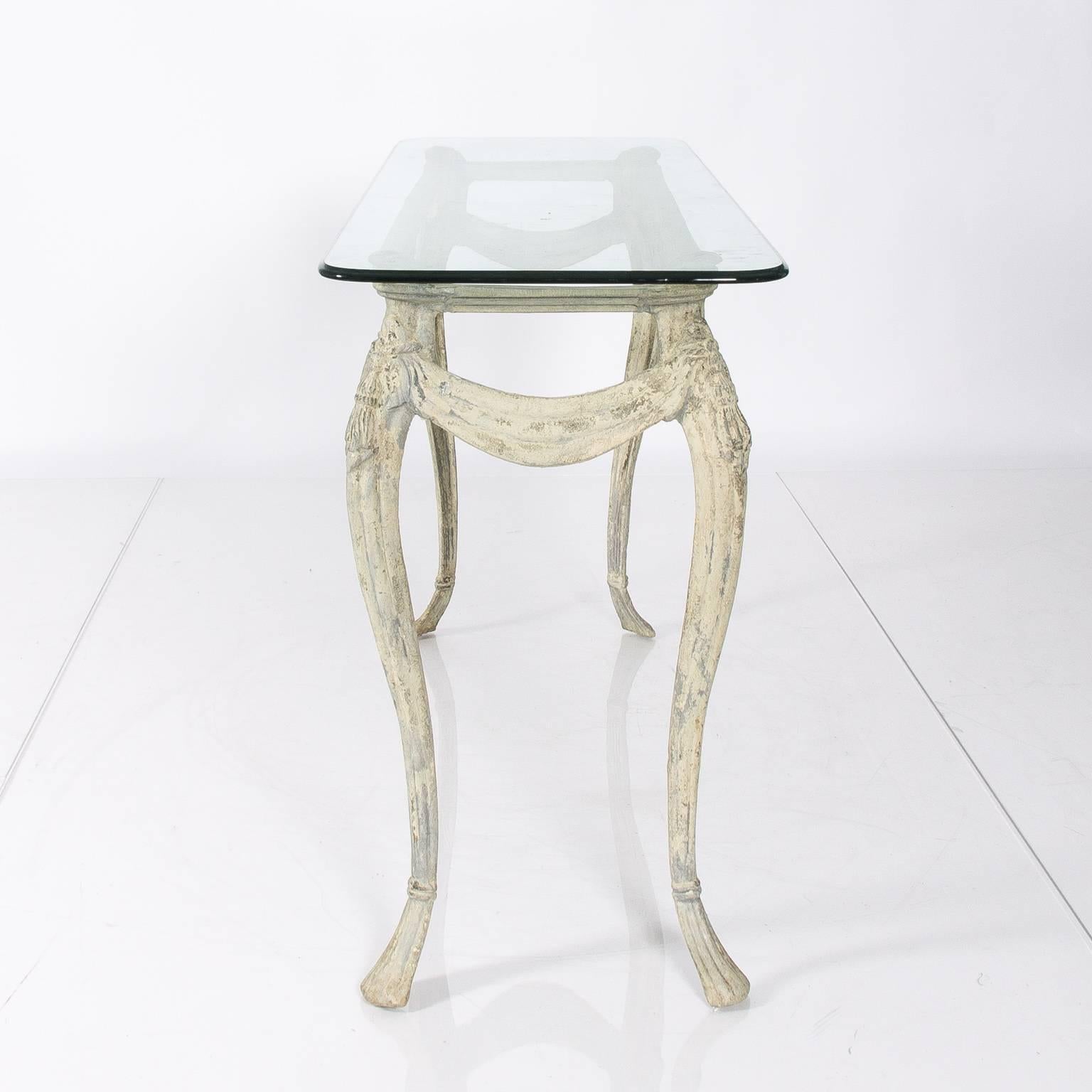 Louis XV Metal Console with Glass Top 3