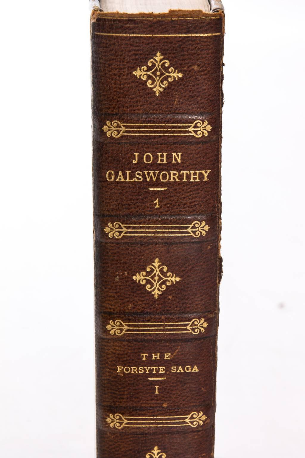 Leather Bound Works of Glasworthy 21 Volumes For Sale 1
