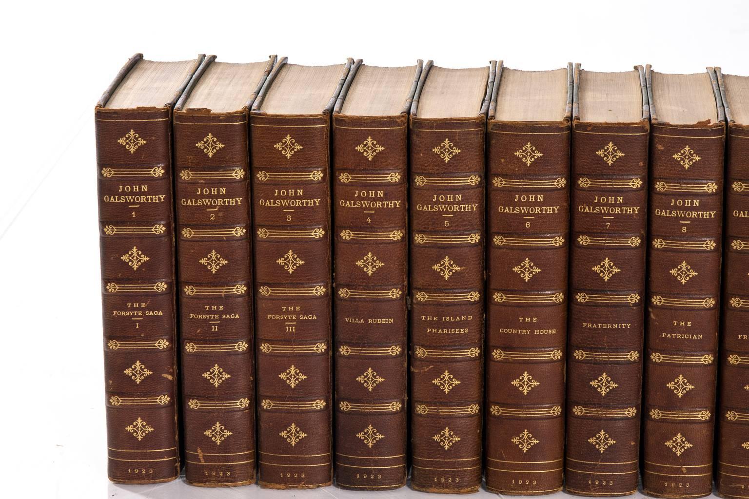 Leather Bound Works of Glasworthy 21 Volumes For Sale 2