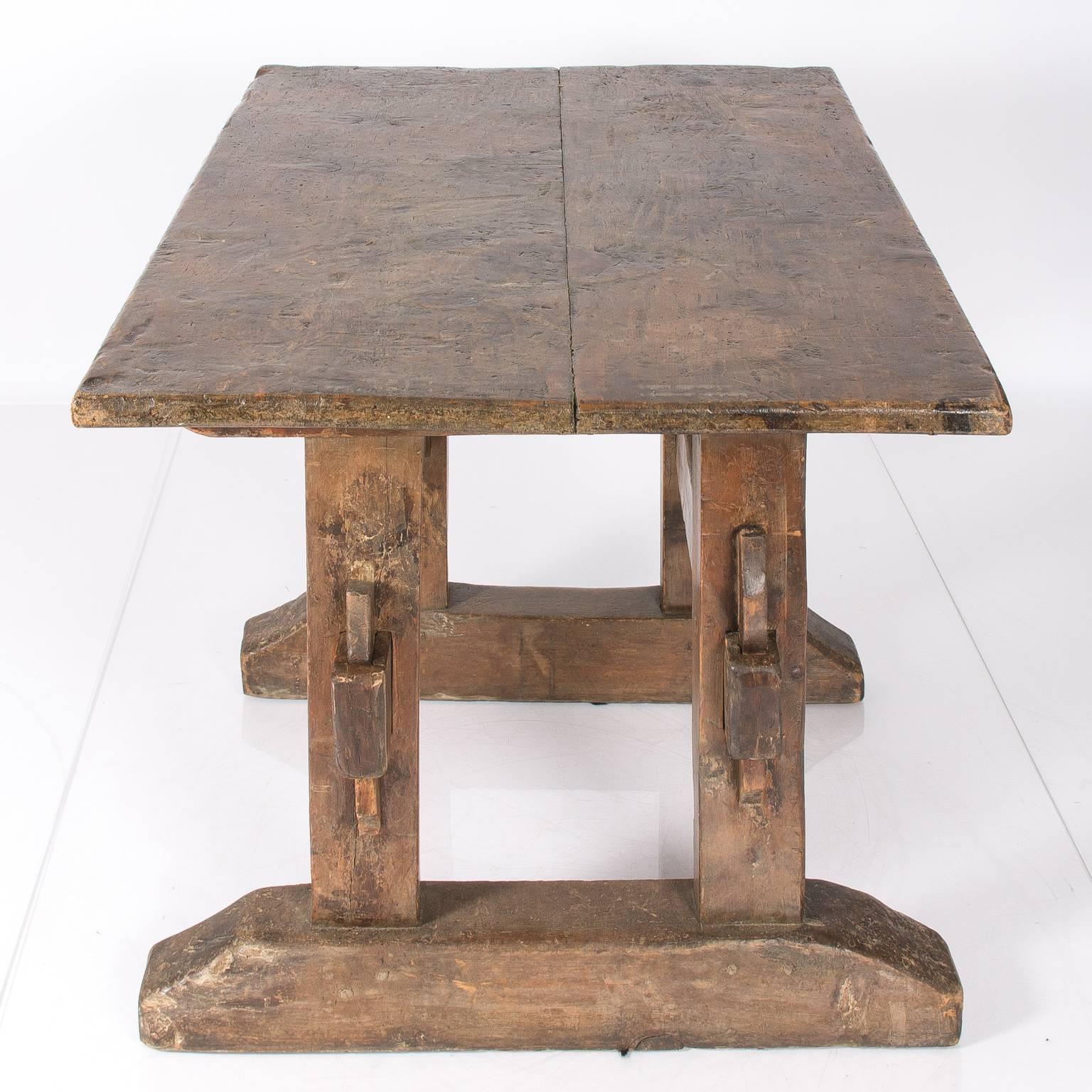 18th Century Italian Walnut Trestle Table 3
