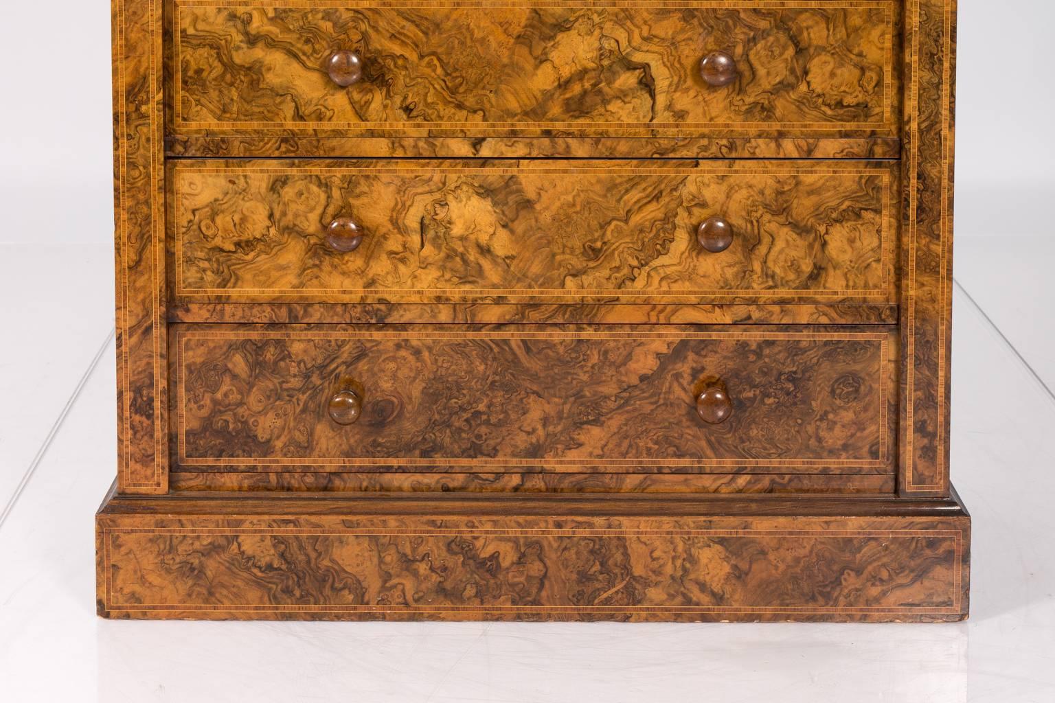 Burl Wood Chest with Locking Side Panel 5