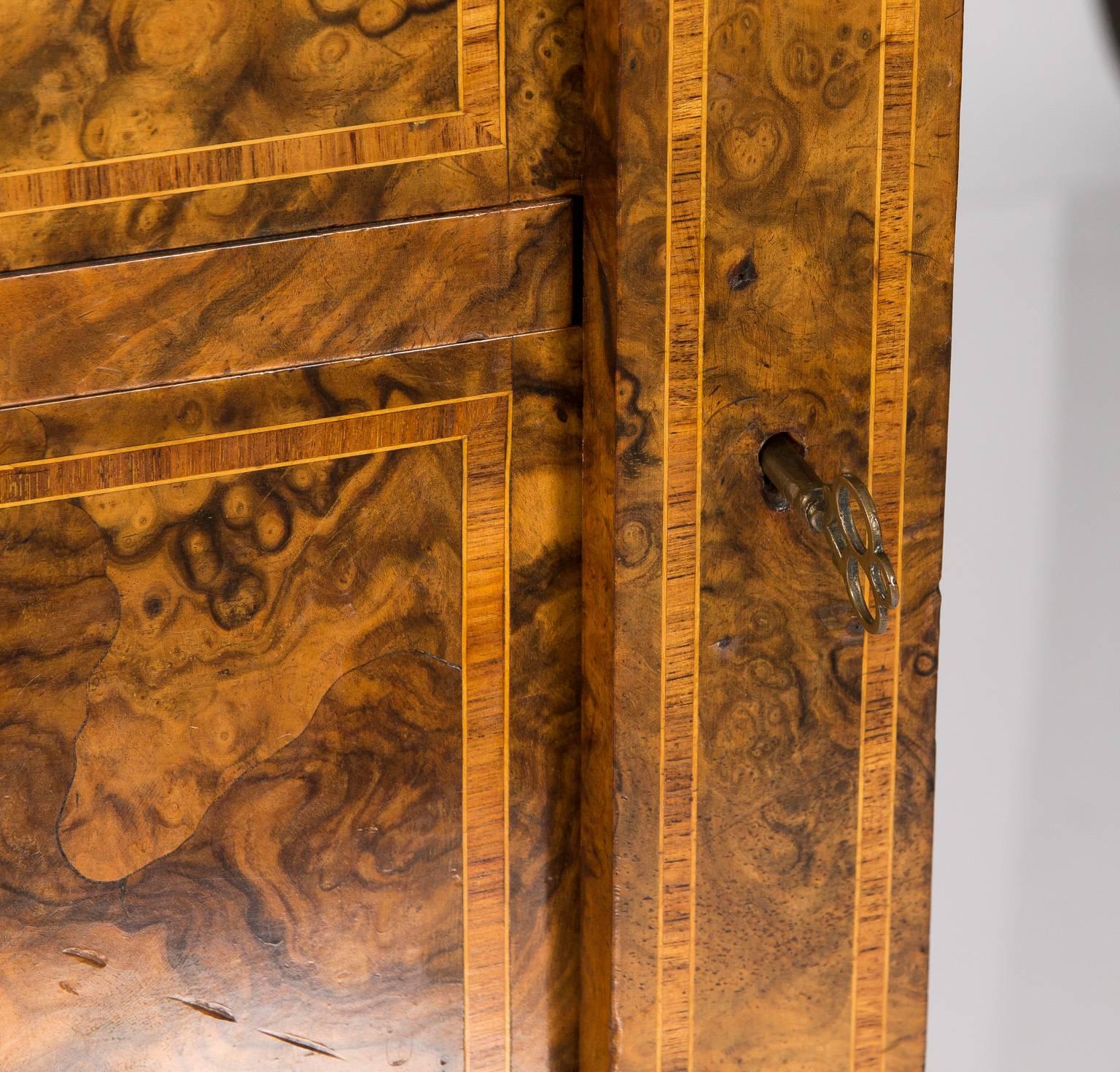 Burl Wood Chest with Locking Side Panel 6