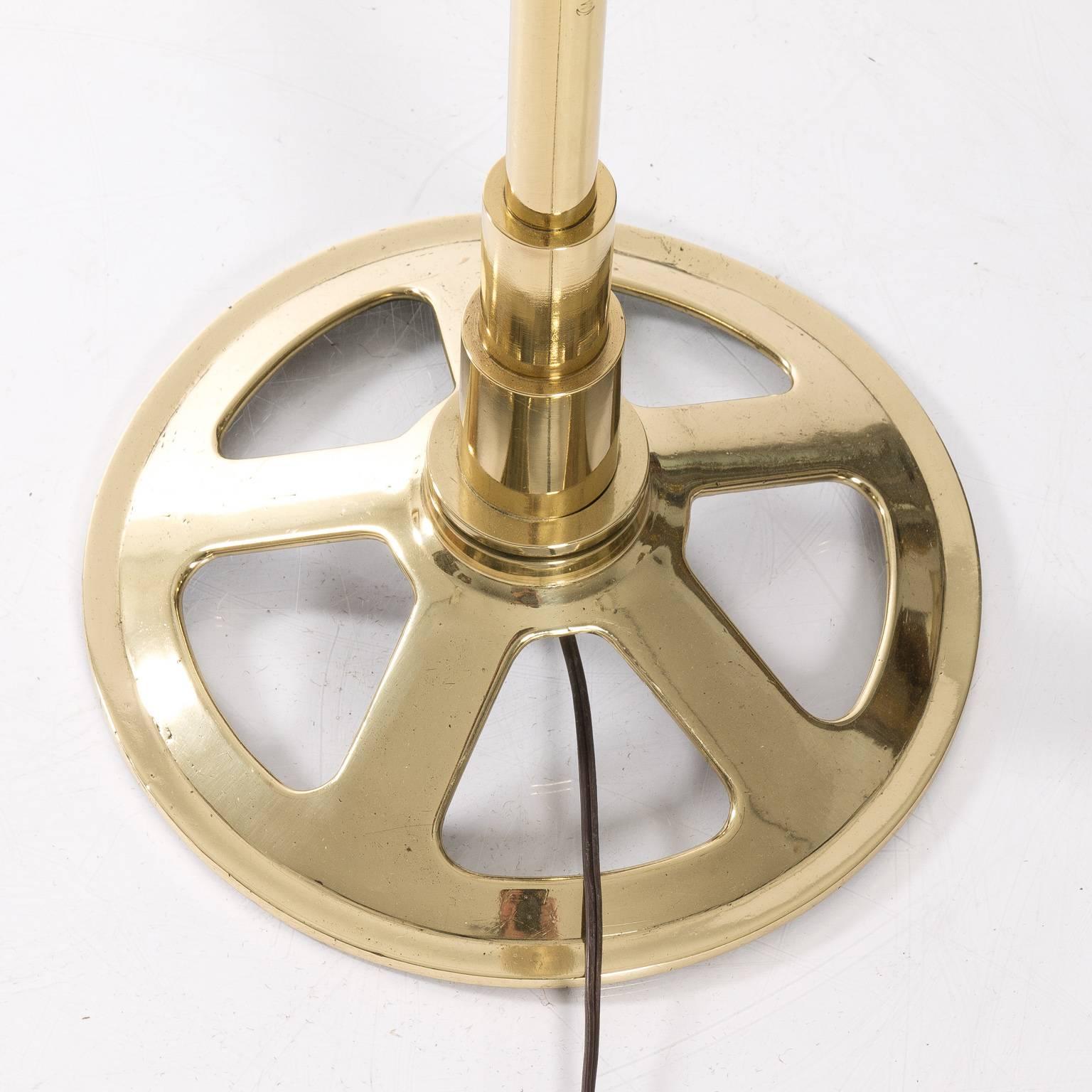 1940s Industrial Brass Floor Lamp 1