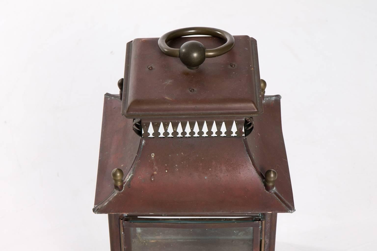 Victorian Pair of Red Tole Lanterns