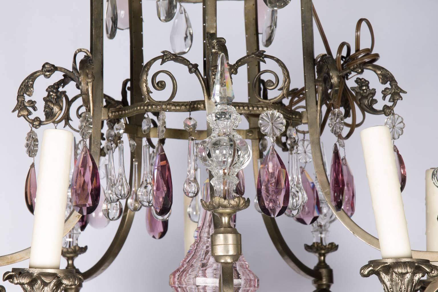 20th Century Louis XVI Style Six-Light Crystal Chandelier