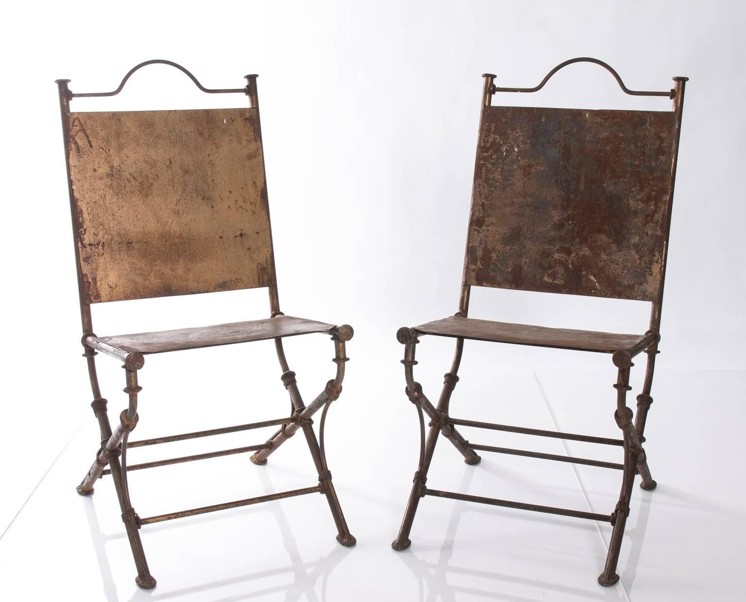 Iron Faux Bamboo Garden Chairs