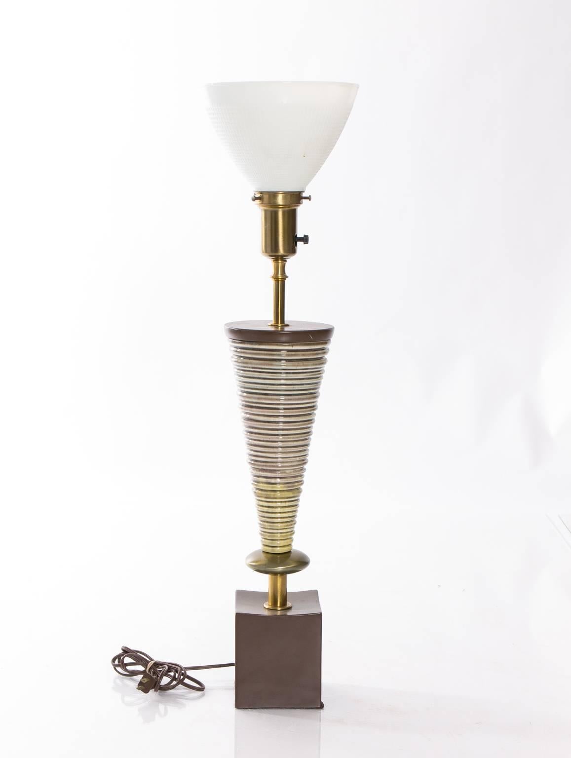 Mid-Century Lamps with Glazed Ceramic Body 2